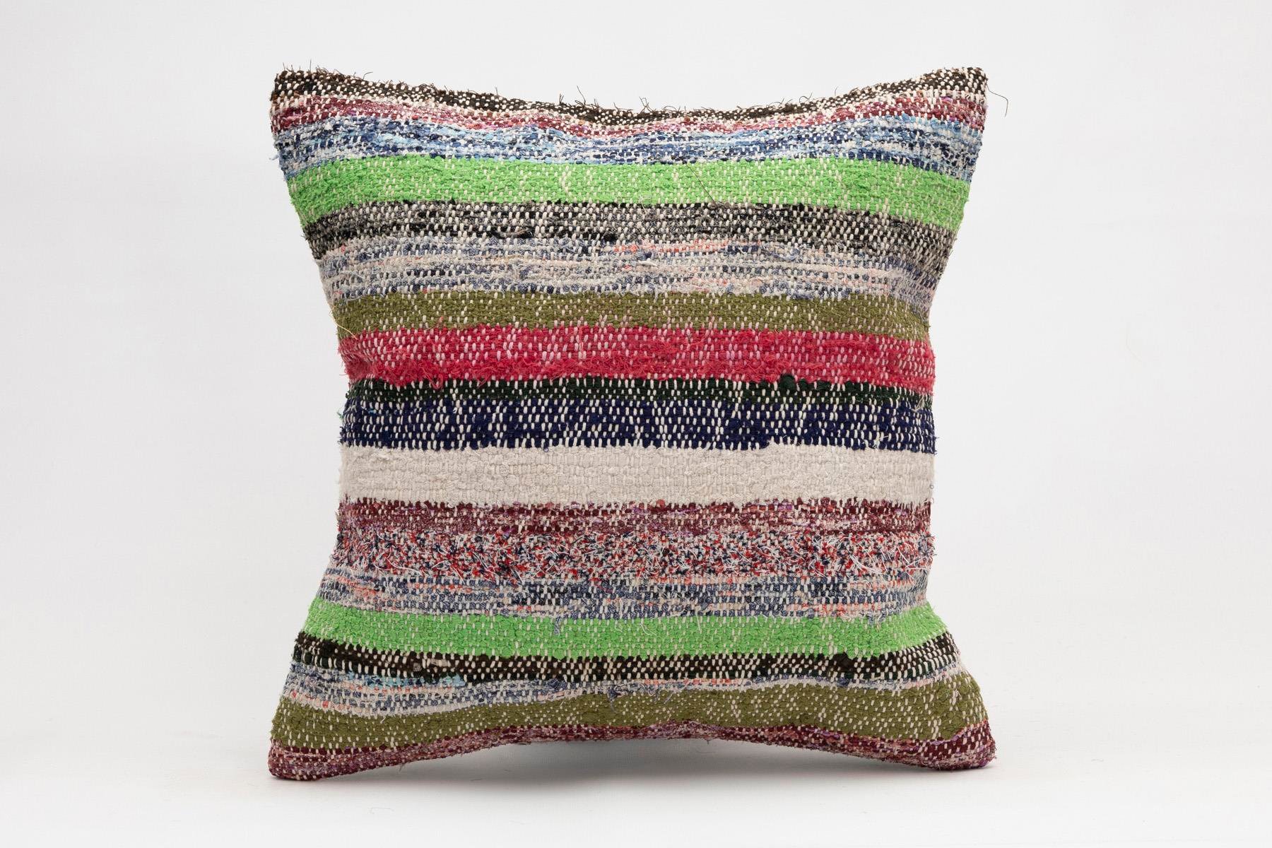 18x18 inches (45x45 cm) Kilim Pillow | KILIM WHOLESALE - Vintage Handmade Pillows - Vintage Handmade Kilim Rugs - It is 100% wool. Artistic and historical rugs. Old handwoven rugs. - Online hand woven rugs and kilim cushions sales. Shipping to a