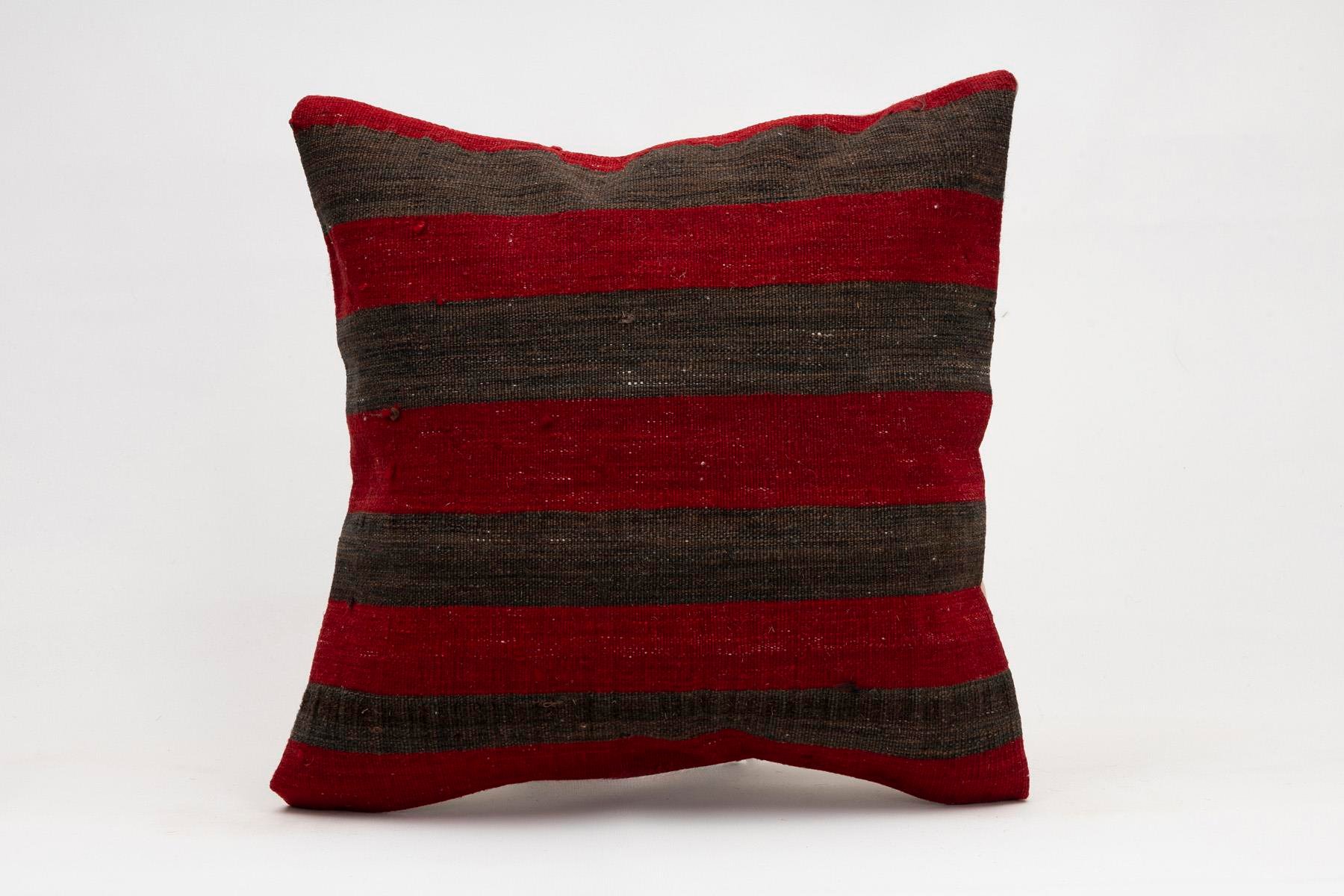 18x18 inches (45x45 cm) Kilim Pillow | KILIM WHOLESALE - Vintage Handmade Pillows - Vintage Handmade Kilim Rugs - It is 100% wool. Artistic and historical rugs. Old handwoven rugs. - Online hand woven rugs and kilim cushions sales. Shipping to a