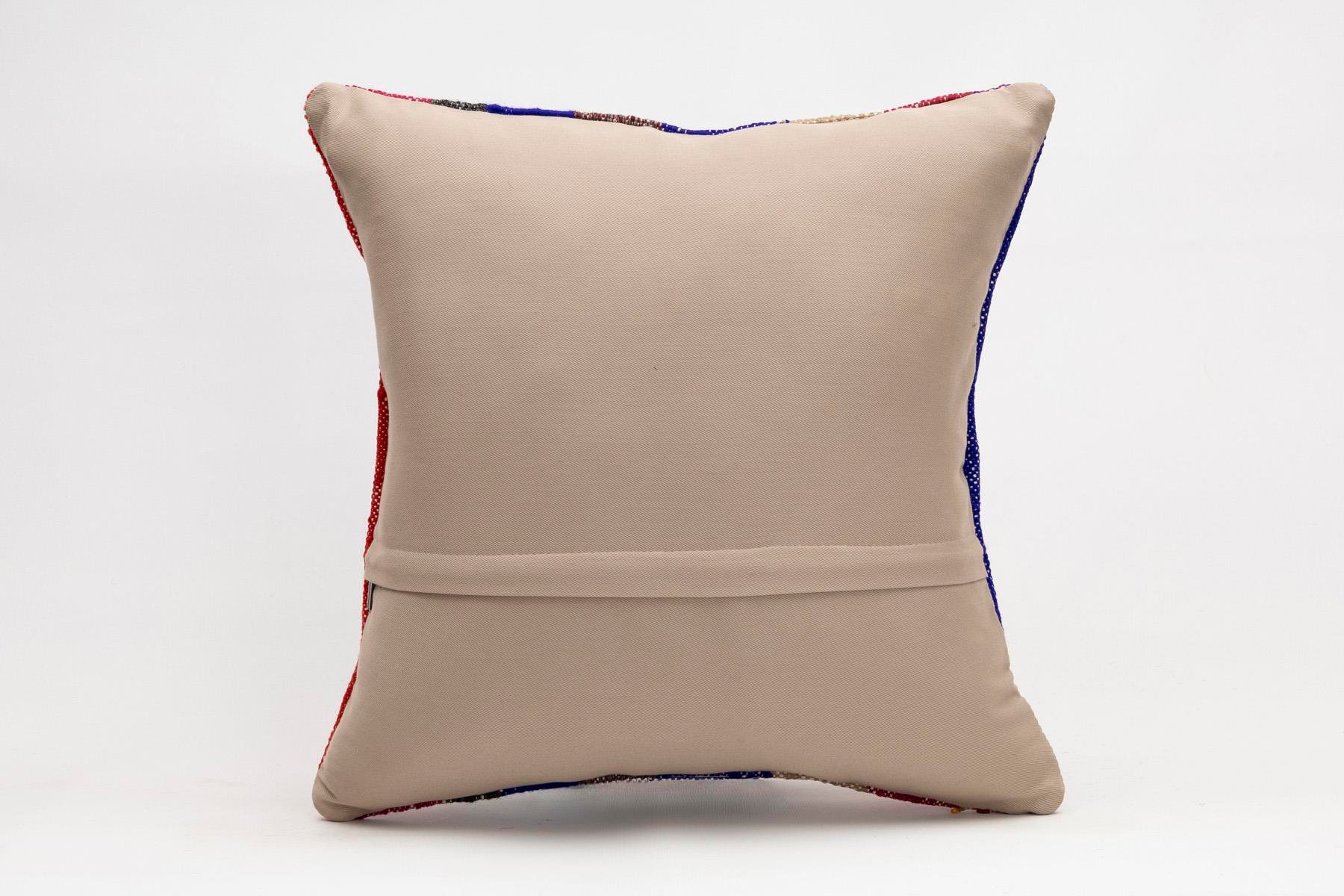 18x18 inches (45x45 cm) Kilim Pillow | KILIM WHOLESALE - Vintage Handmade Pillows - Vintage Handmade Kilim Rugs - It is 100% wool. Artistic and historical rugs. Old handwoven rugs. - Online hand woven rugs and kilim cushions sales. Shipping to a