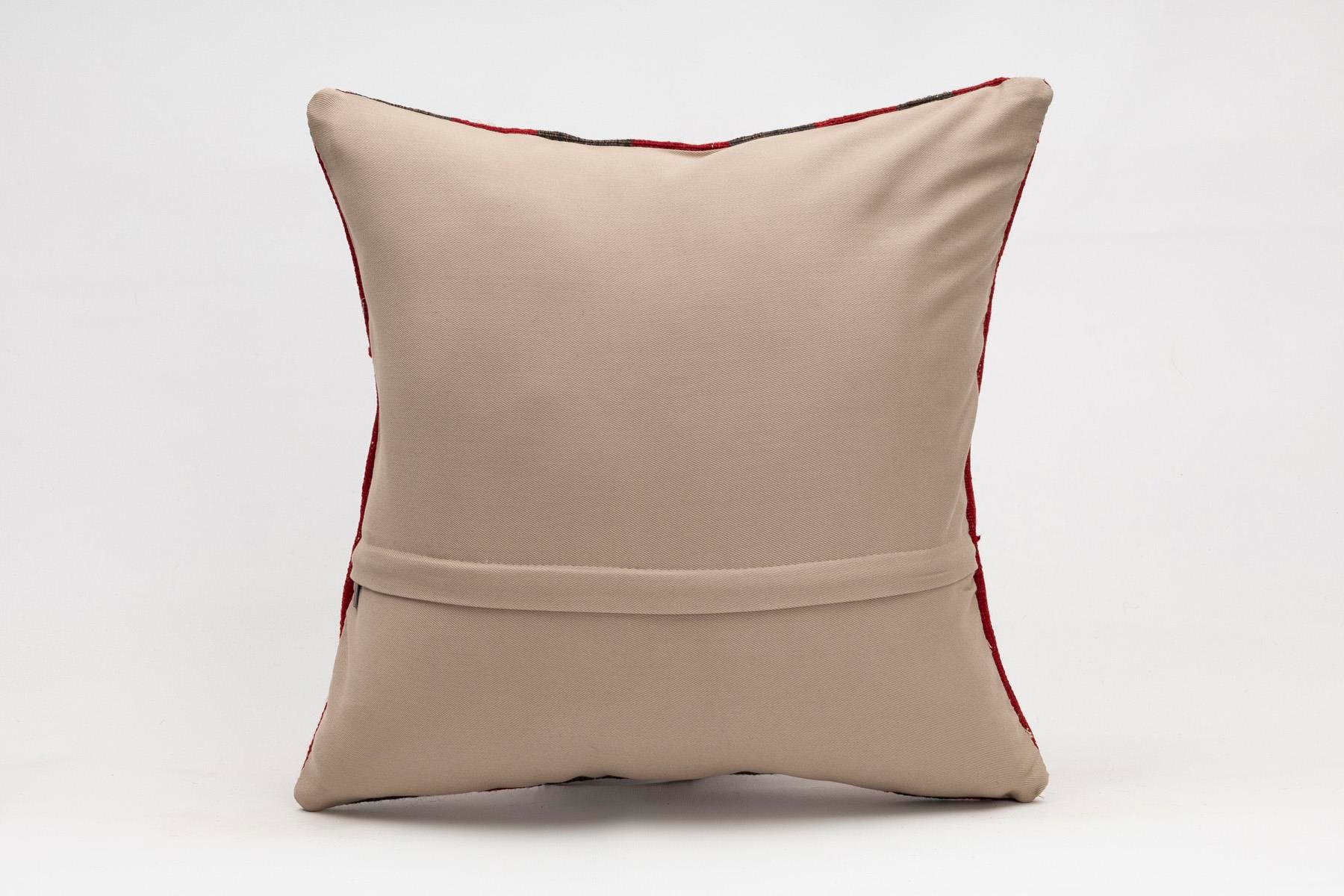 18x18 inches (45x45 cm) Kilim Pillow | KILIM WHOLESALE - Vintage Handmade Pillows - Vintage Handmade Kilim Rugs - It is 100% wool. Artistic and historical rugs. Old handwoven rugs. - Online hand woven rugs and kilim cushions sales. Shipping to a