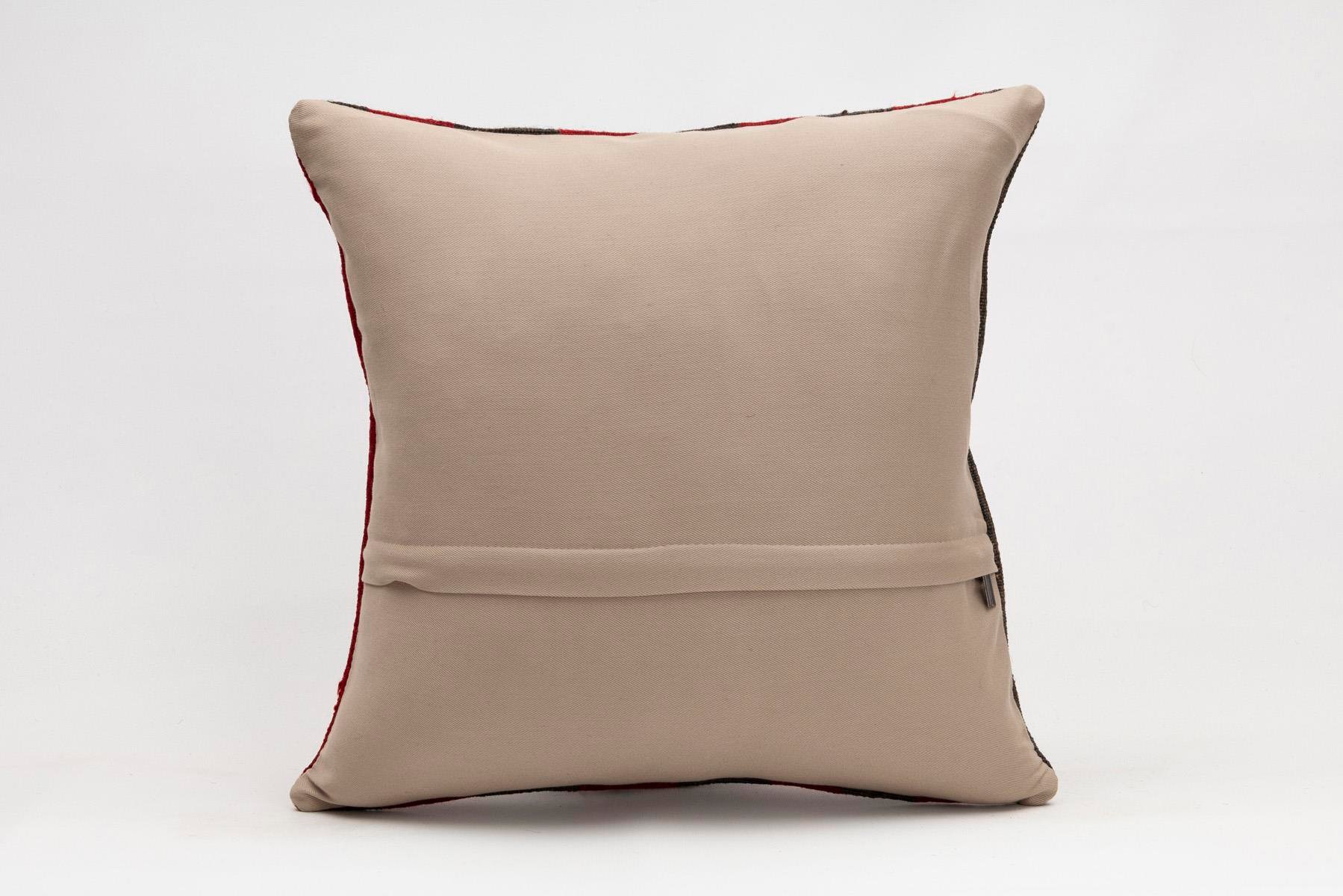 18x18 inches (45x45 cm) Kilim Pillow | KILIM WHOLESALE - Vintage Handmade Pillows - Vintage Handmade Kilim Rugs - It is 100% wool. Artistic and historical rugs. Old handwoven rugs. - Online hand woven rugs and kilim cushions sales. Shipping to a