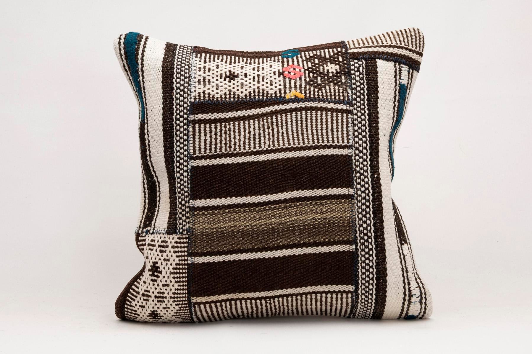 20x20 inches (50x50 cm) Kilim Pillow | KILIM WHOLESALE - Vintage Handmade Pillows - Vintage Handmade Kilim Rugs - It is 100% wool. Artistic and historical rugs. Old handwoven rugs. - Online hand woven rugs and kilim cushions sales. Shipping to a
