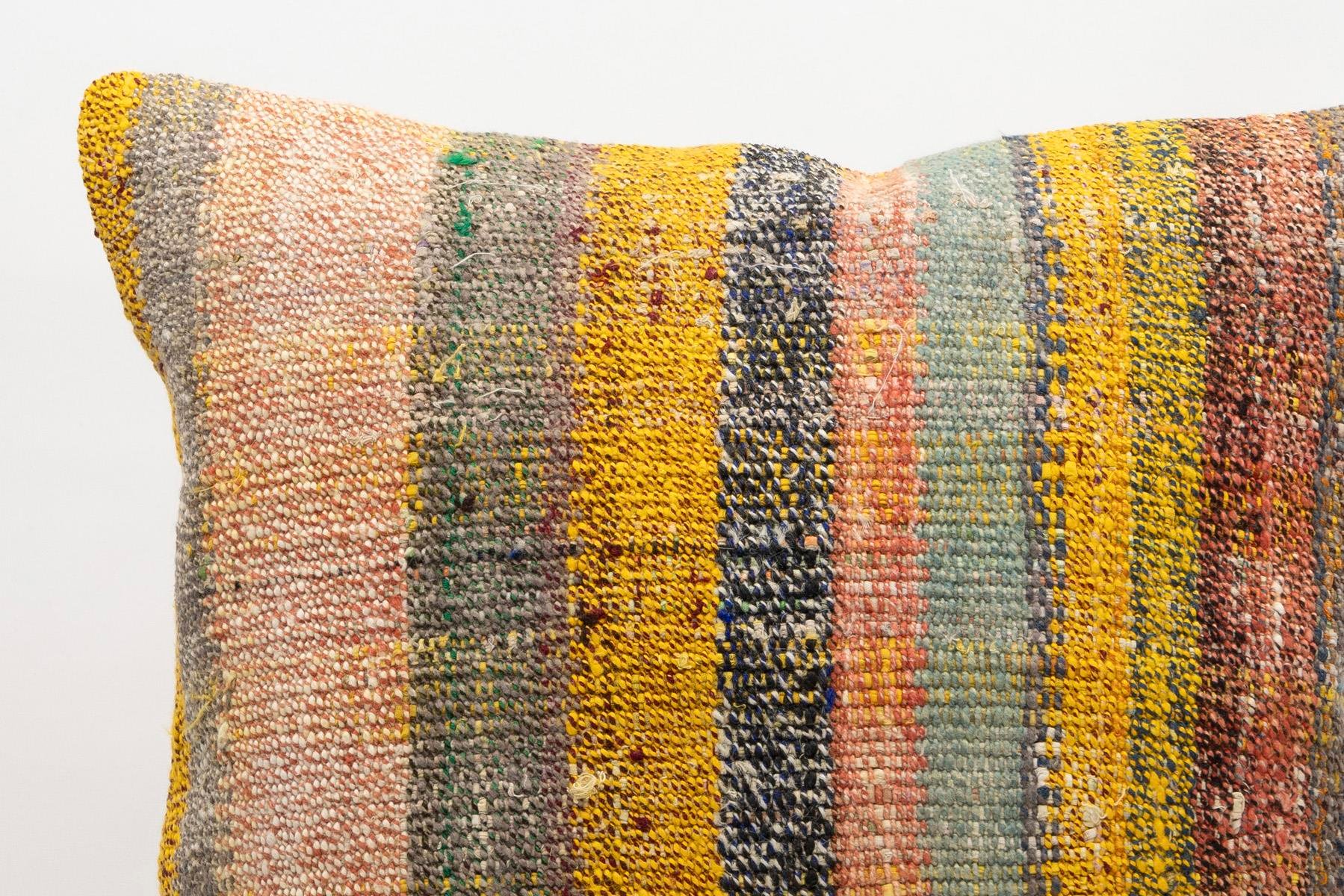 20x20 inches (50x50 cm) Kilim Pillow | KILIM WHOLESALE - Vintage Handmade Pillows - Vintage Handmade Kilim Rugs - It is 100% wool. Artistic and historical rugs. Old handwoven rugs. - Online hand woven rugs and kilim cushions sales. Shipping to a