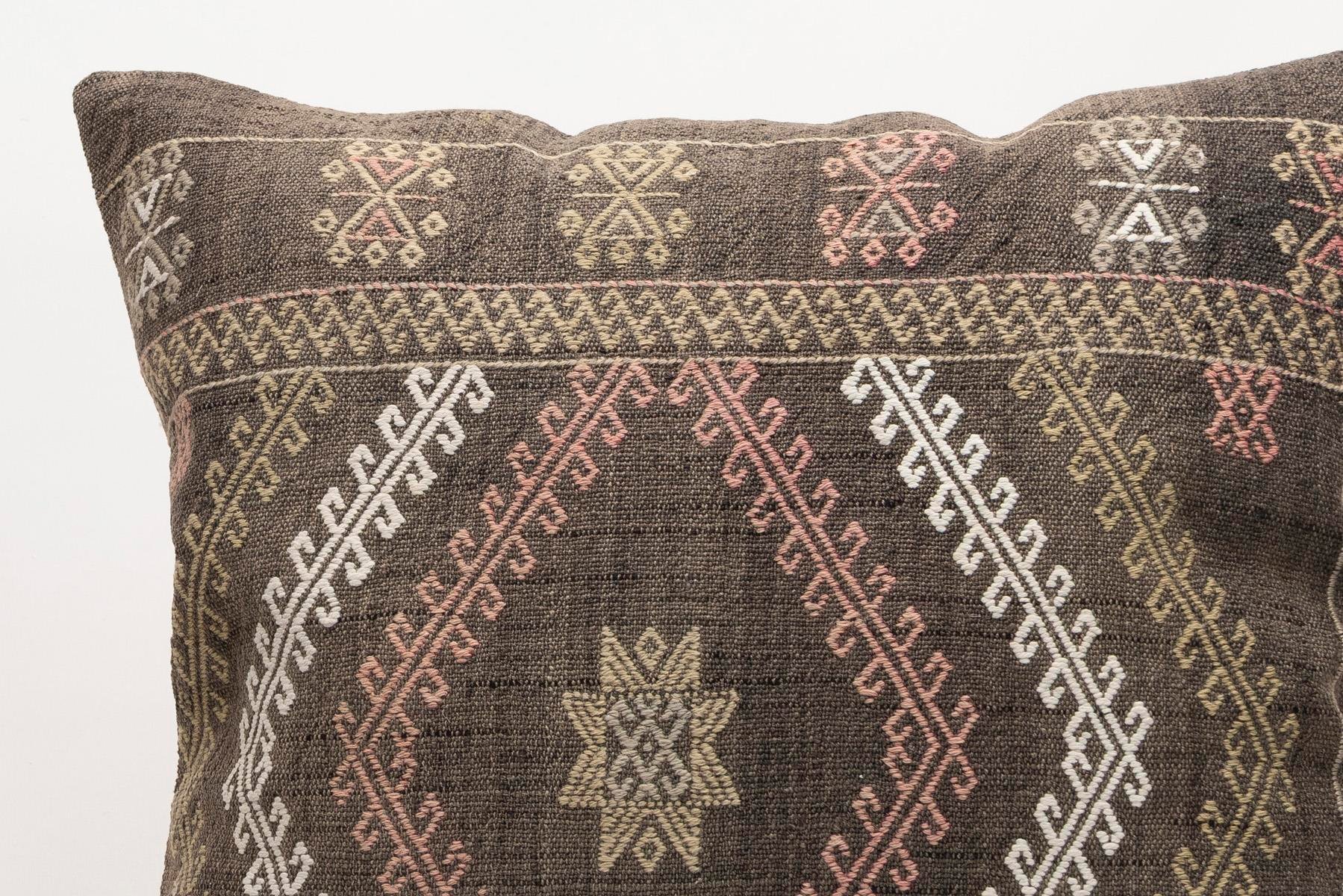 20x20 inches (50x50 cm) Kilim Pillow | KILIM WHOLESALE - Vintage Handmade Pillows - Vintage Handmade Kilim Rugs - It is 100% wool. Artistic and historical rugs. Old handwoven rugs. - Online hand woven rugs and kilim cushions sales. Shipping to a