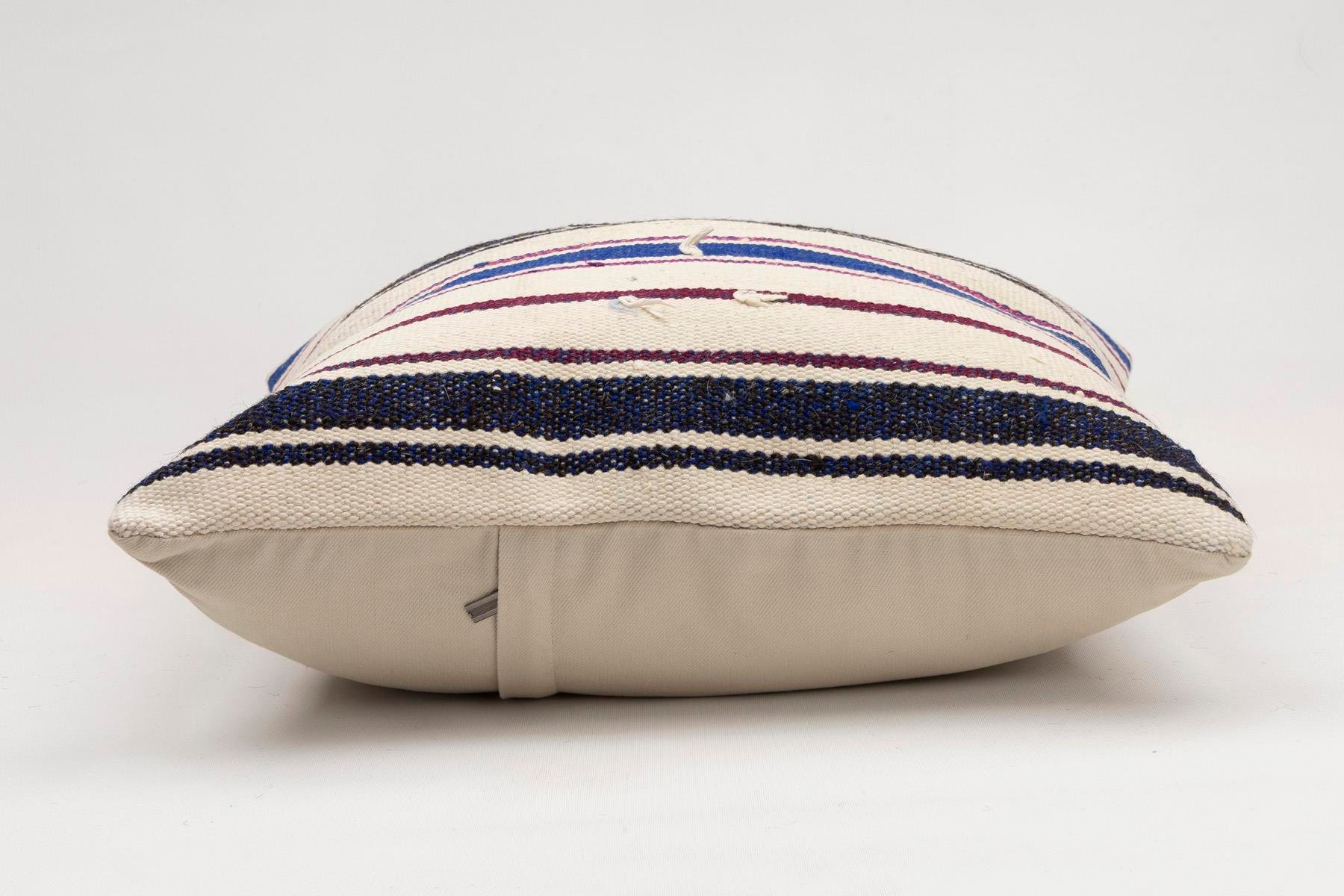 20x20 inches (50x50 cm) Kilim Pillow | KILIM WHOLESALE - Vintage Handmade Pillows - Vintage Handmade Kilim Rugs - It is 100% wool. Artistic and historical rugs. Old handwoven rugs. - Online hand woven rugs and kilim cushions sales. Shipping to a