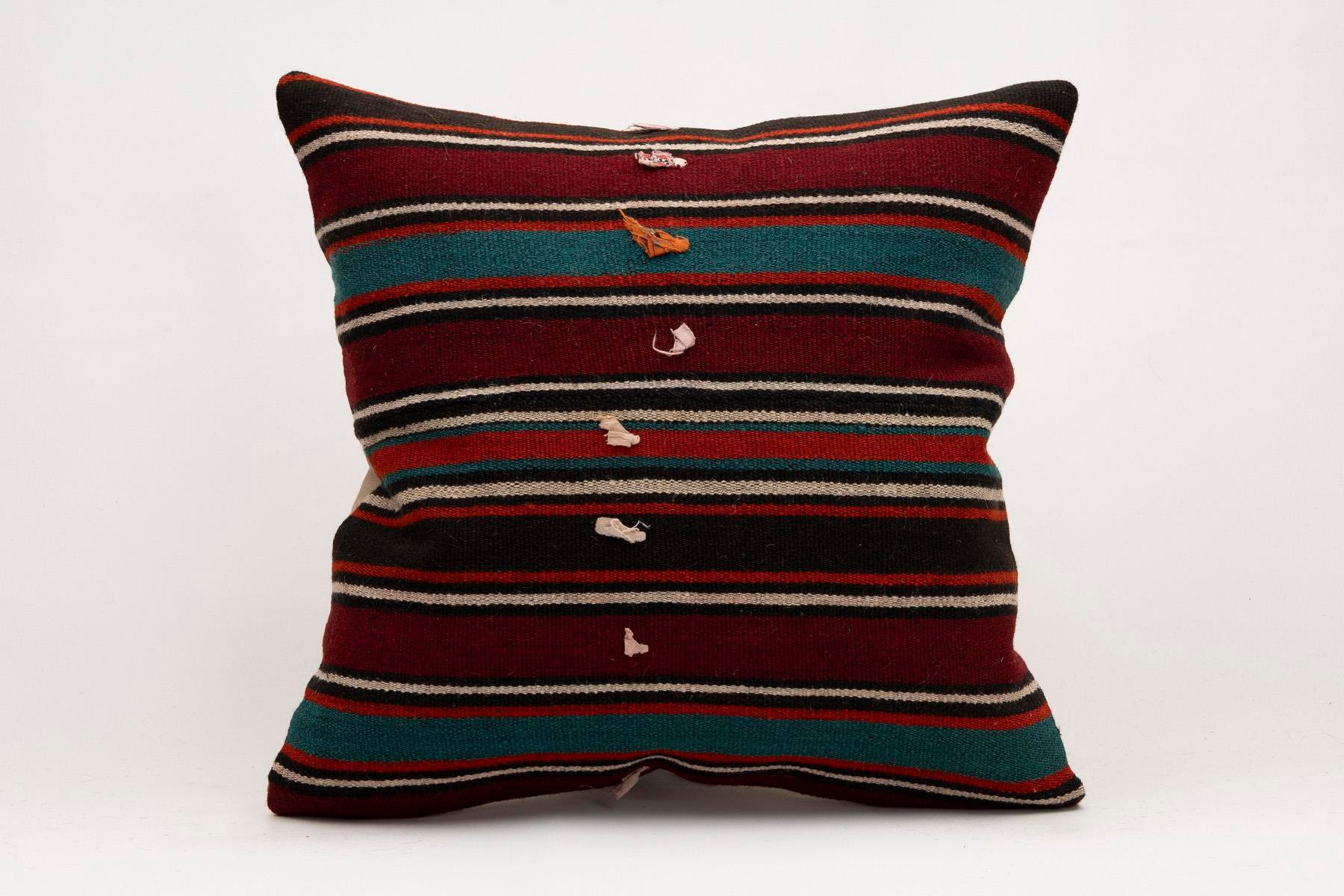 20x20 inches (50x50 cm) Kilim Pillow | KILIM WHOLESALE - Vintage Handmade Pillows - Vintage Handmade Kilim Rugs - It is 100% wool. Artistic and historical rugs. Old handwoven rugs. - Online hand woven rugs and kilim cushions sales. Shipping to a