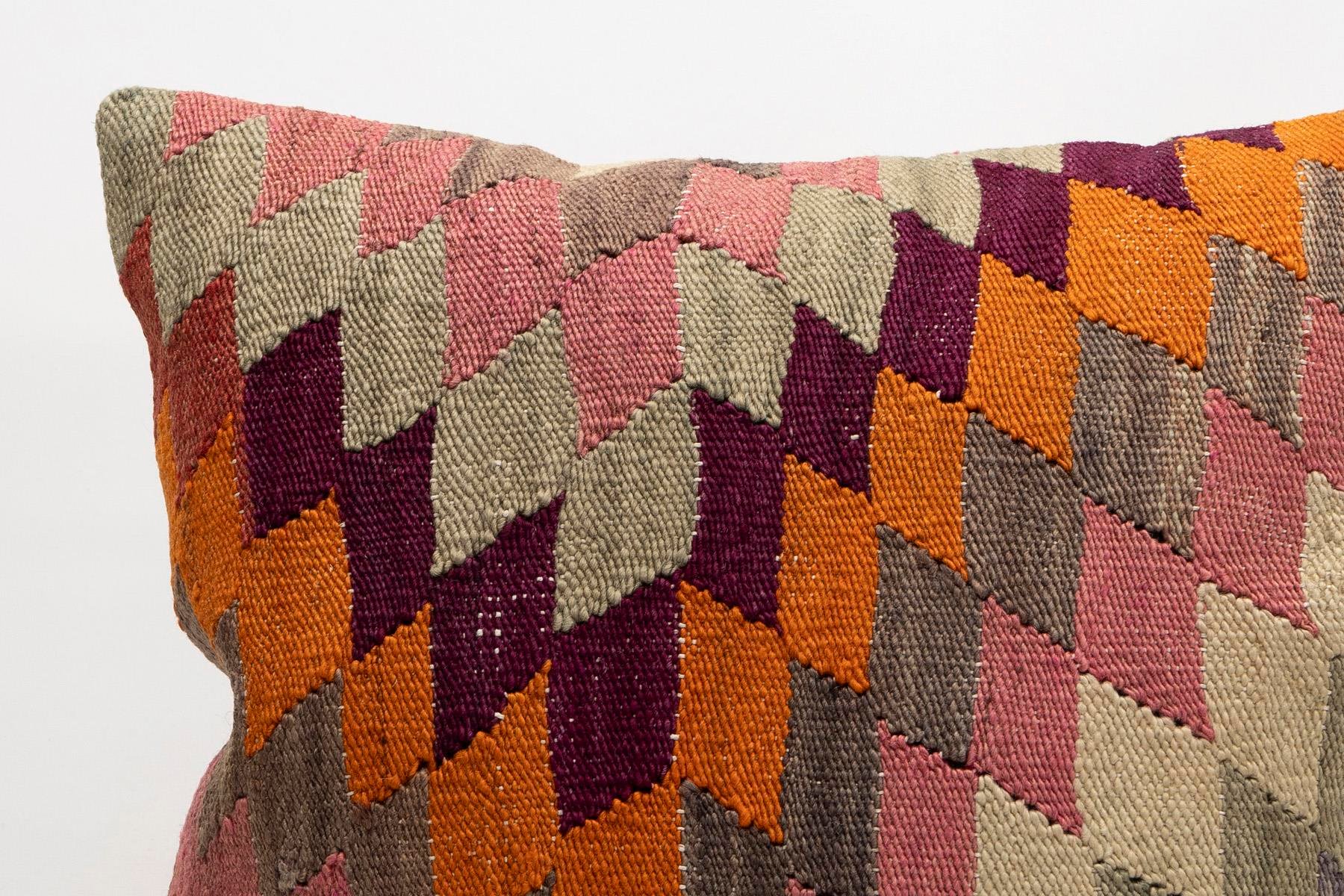 20x20 inches (50x50 cm) Kilim Pillow | KILIM WHOLESALE - Vintage Handmade Pillows - Vintage Handmade Kilim Rugs - It is 100% wool. Artistic and historical rugs. Old handwoven rugs. - Online hand woven rugs and kilim cushions sales. Shipping to a