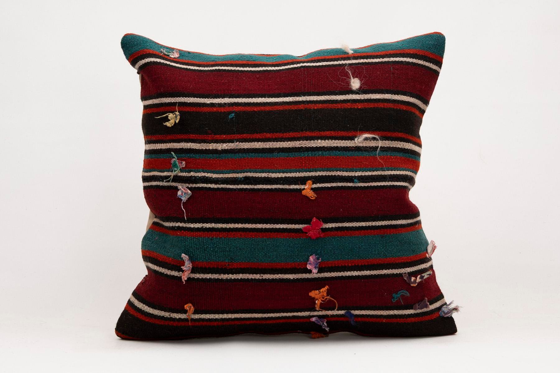 20x20 inches (50x50 cm) Kilim Pillow | KILIM WHOLESALE - Vintage Handmade Pillows - Vintage Handmade Kilim Rugs - It is 100% wool. Artistic and historical rugs. Old handwoven rugs. - Online hand woven rugs and kilim cushions sales. Shipping to a