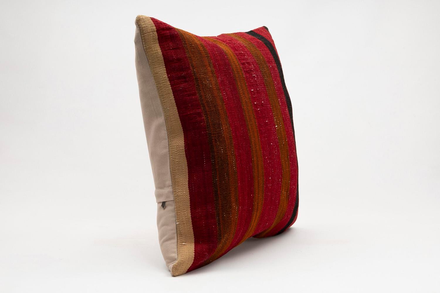 20x20 inches (50x50 cm) Kilim Pillow | KILIM WHOLESALE - Vintage Handmade Pillows - Vintage Handmade Kilim Rugs - It is 100% wool. Artistic and historical rugs. Old handwoven rugs. - Online hand woven rugs and kilim cushions sales. Shipping to a