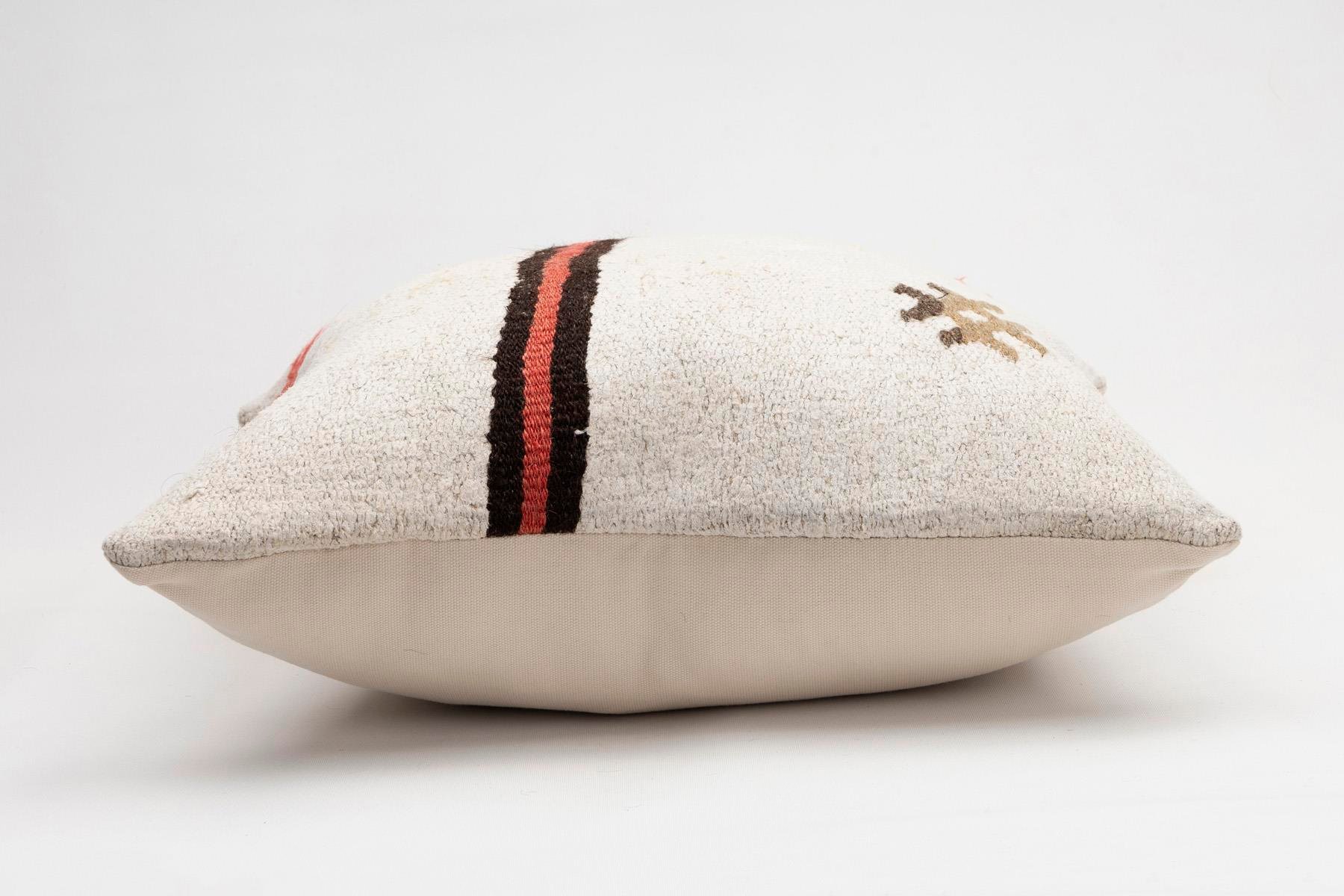 20x20 inches (50x50 cm) Kilim Pillow | KILIM WHOLESALE - Vintage Handmade Pillows - Vintage Handmade Kilim Rugs - It is 100% wool. Artistic and historical rugs. Old handwoven rugs. - Online hand woven rugs and kilim cushions sales. Shipping to a