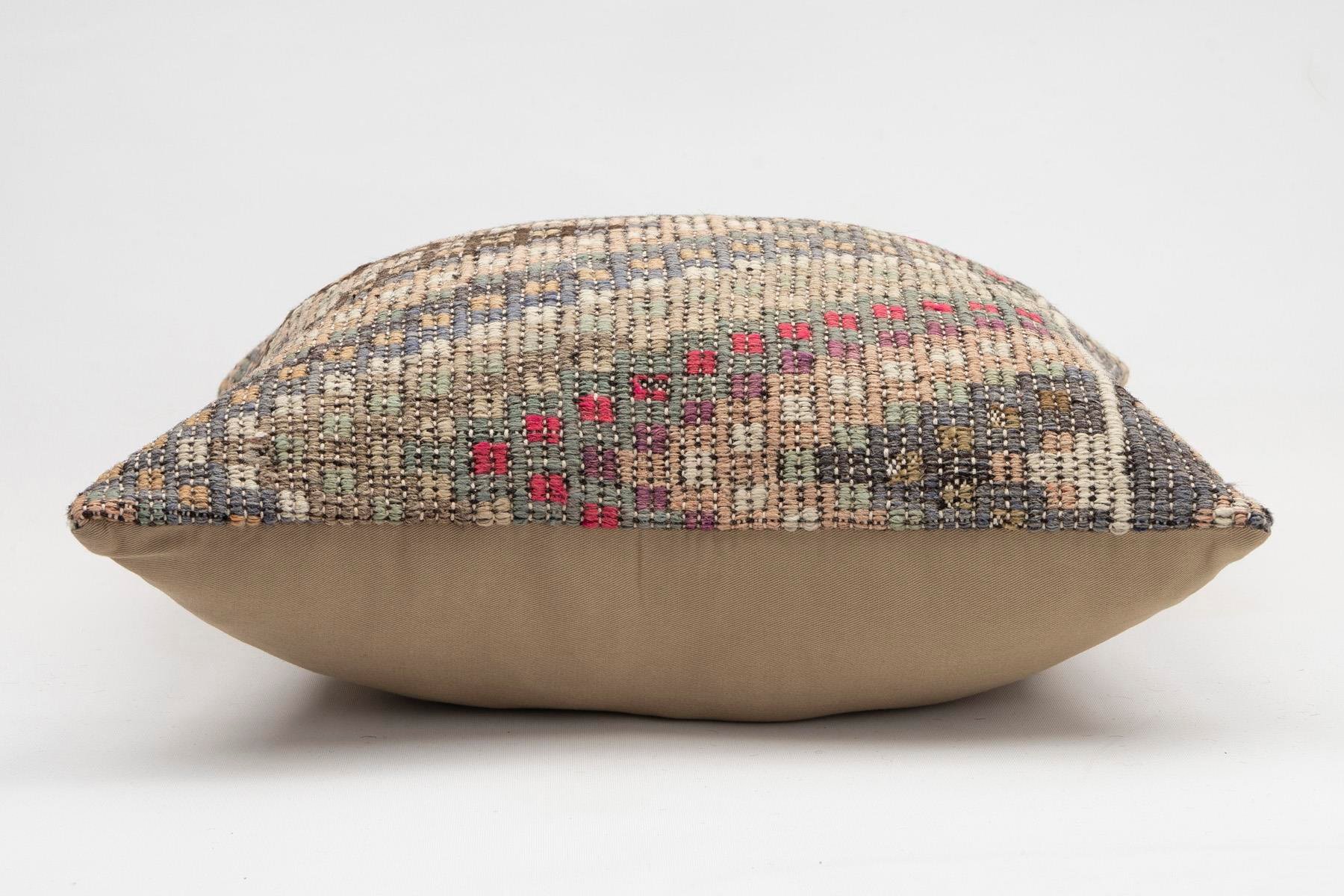 20x20 inches (50x50 cm) Kilim Pillow | KILIM WHOLESALE - Vintage Handmade Pillows - Vintage Handmade Kilim Rugs - It is 100% wool. Artistic and historical rugs. Old handwoven rugs. - Online hand woven rugs and kilim cushions sales. Shipping to a