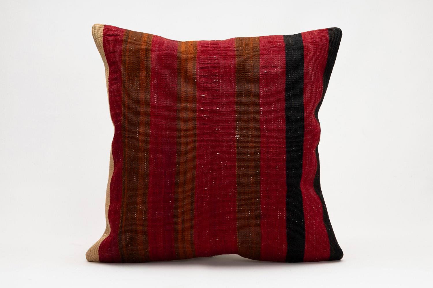 20x20 inches (50x50 cm) Kilim Pillow | KILIM WHOLESALE - Vintage Handmade Pillows - Vintage Handmade Kilim Rugs - It is 100% wool. Artistic and historical rugs. Old handwoven rugs. - Online hand woven rugs and kilim cushions sales. Shipping to a