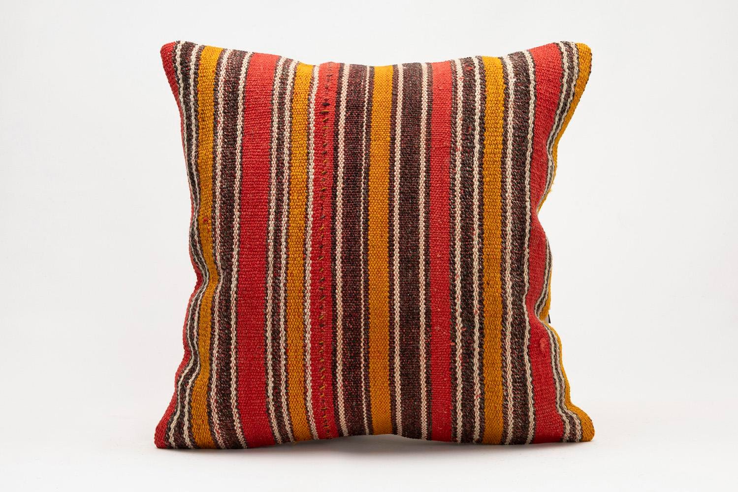 20x20 inches (50x50 cm) Kilim Pillow | KILIM WHOLESALE - Vintage Handmade Pillows - Vintage Handmade Kilim Rugs - It is 100% wool. Artistic and historical rugs. Old handwoven rugs. - Online hand woven rugs and kilim cushions sales. Shipping to a