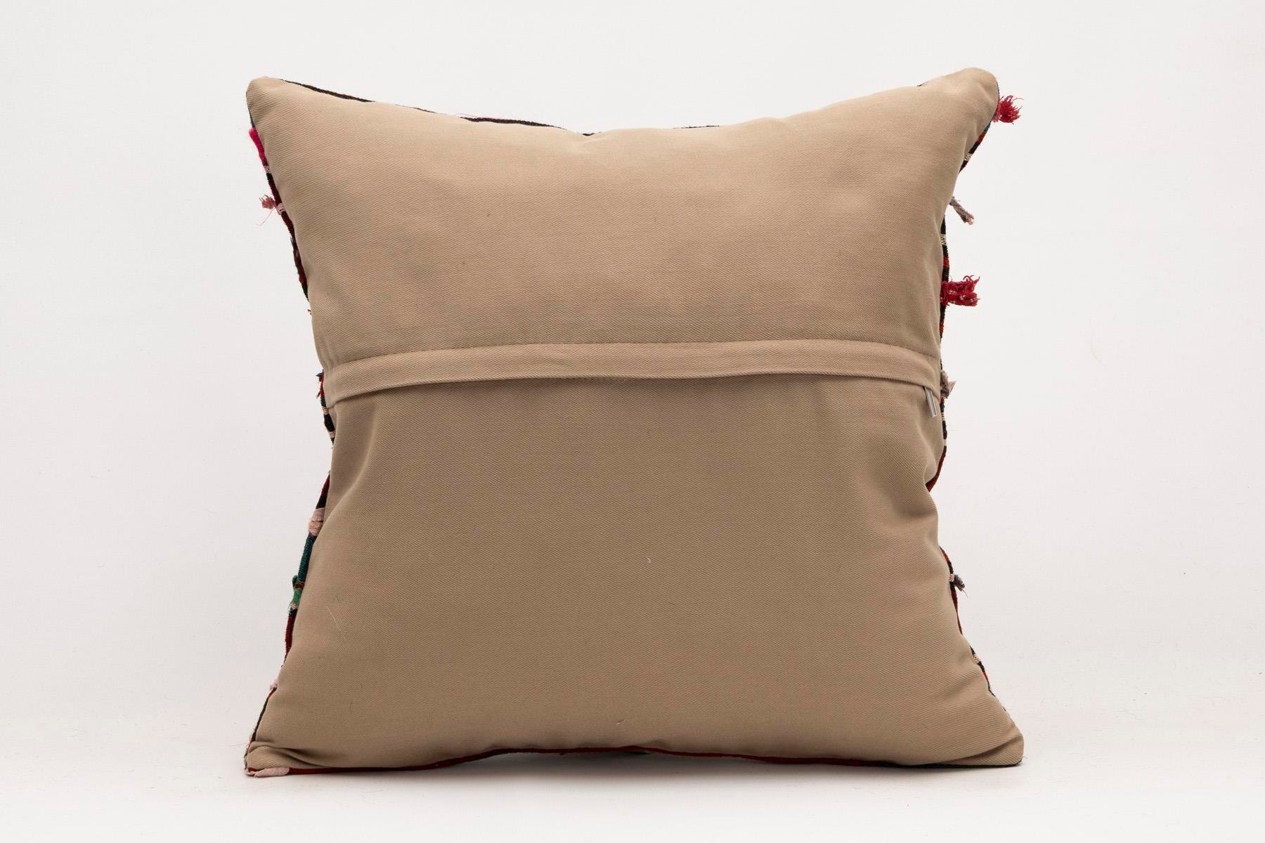20x20 inches (50x50 cm) Kilim Pillow | KILIM WHOLESALE - Vintage Handmade Pillows - Vintage Handmade Kilim Rugs - It is 100% wool. Artistic and historical rugs. Old handwoven rugs. - Online hand woven rugs and kilim cushions sales. Shipping to a