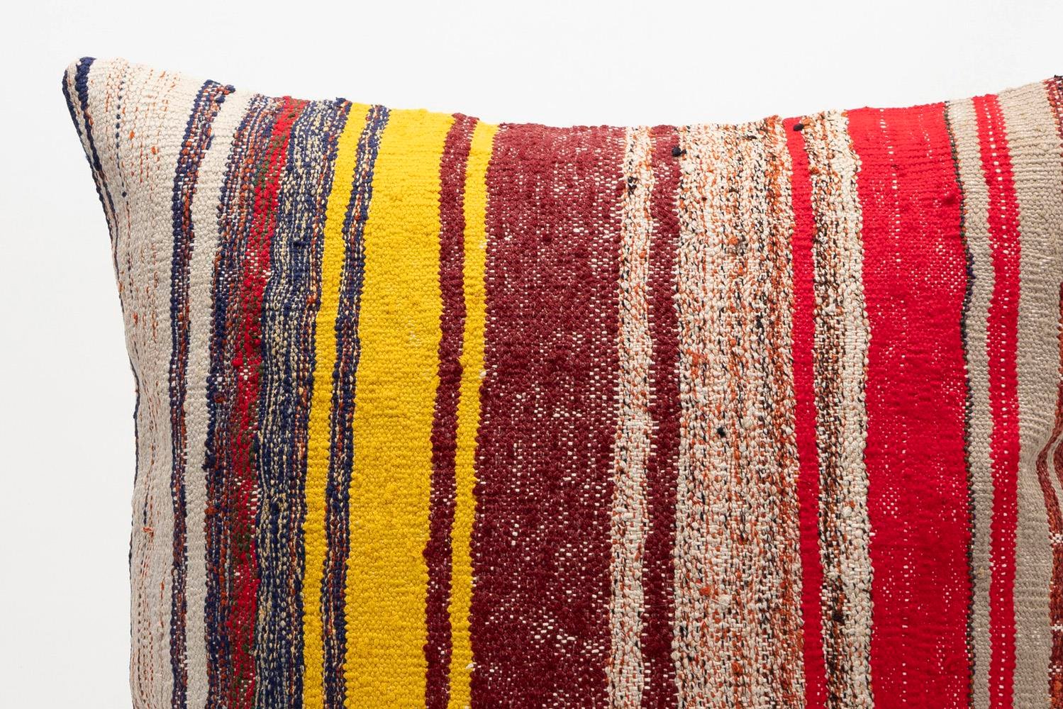 20x20 inches (50x50 cm) Kilim Pillow | KILIM WHOLESALE - Vintage Handmade Pillows - Vintage Handmade Kilim Rugs - It is 100% wool. Artistic and historical rugs. Old handwoven rugs. - Online hand woven rugs and kilim cushions sales. Shipping to a