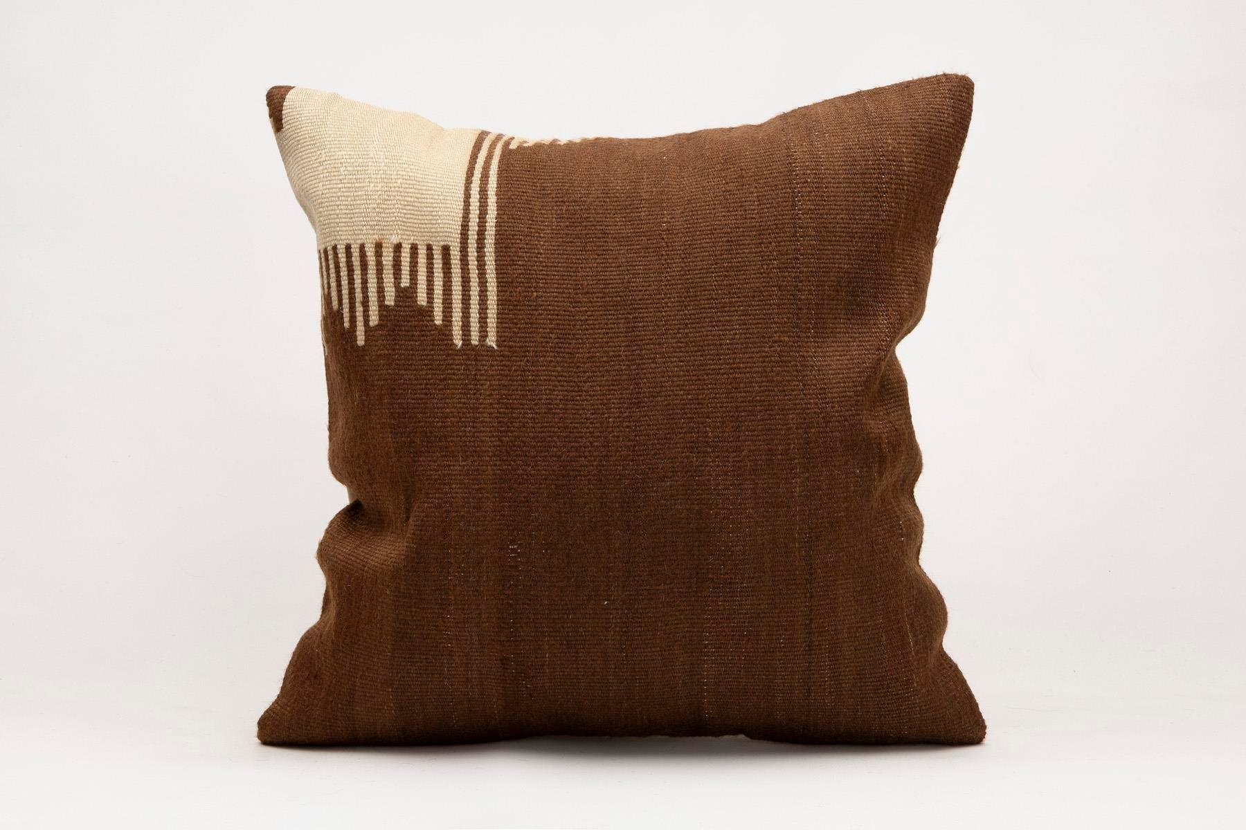 20x20 inches (50x50 cm) Kilim Pillow | KILIM WHOLESALE - Vintage Handmade Pillows - Vintage Handmade Kilim Rugs - It is 100% wool. Artistic and historical rugs. Old handwoven rugs. - Online hand woven rugs and kilim cushions sales. Shipping to a