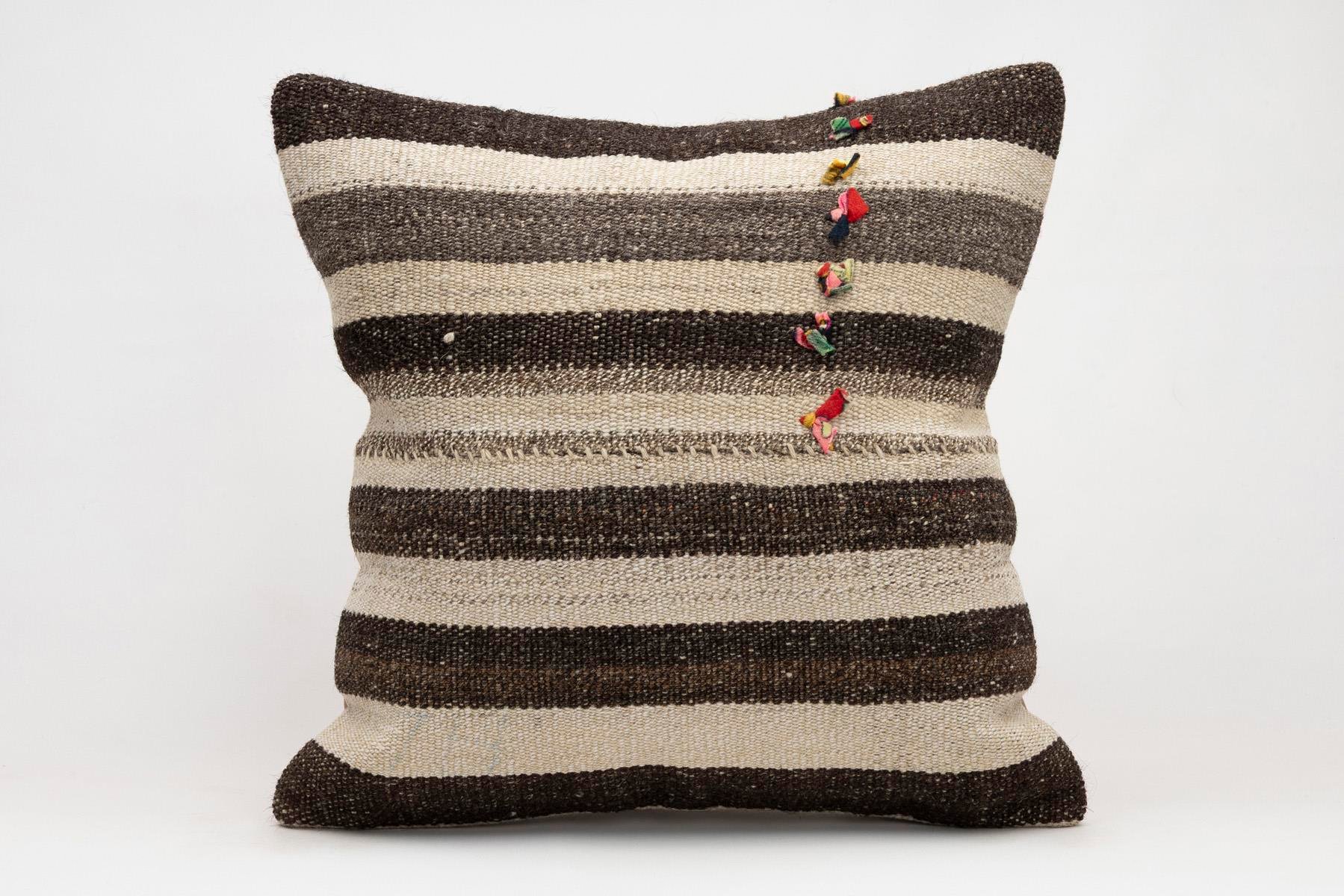 20x20 inches (50x50 cm) Kilim Pillow | KILIM WHOLESALE - Vintage Handmade Pillows - Vintage Handmade Kilim Rugs - It is 100% wool. Artistic and historical rugs. Old handwoven rugs. - Online hand woven rugs and kilim cushions sales. Shipping to a