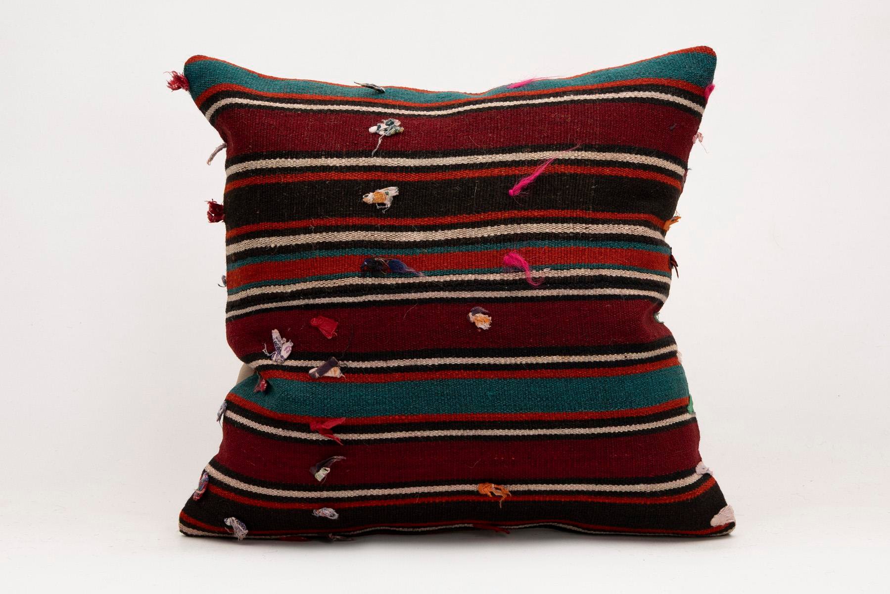 20x20 inches (50x50 cm) Kilim Pillow | KILIM WHOLESALE - Vintage Handmade Pillows - Vintage Handmade Kilim Rugs - It is 100% wool. Artistic and historical rugs. Old handwoven rugs. - Online hand woven rugs and kilim cushions sales. Shipping to a