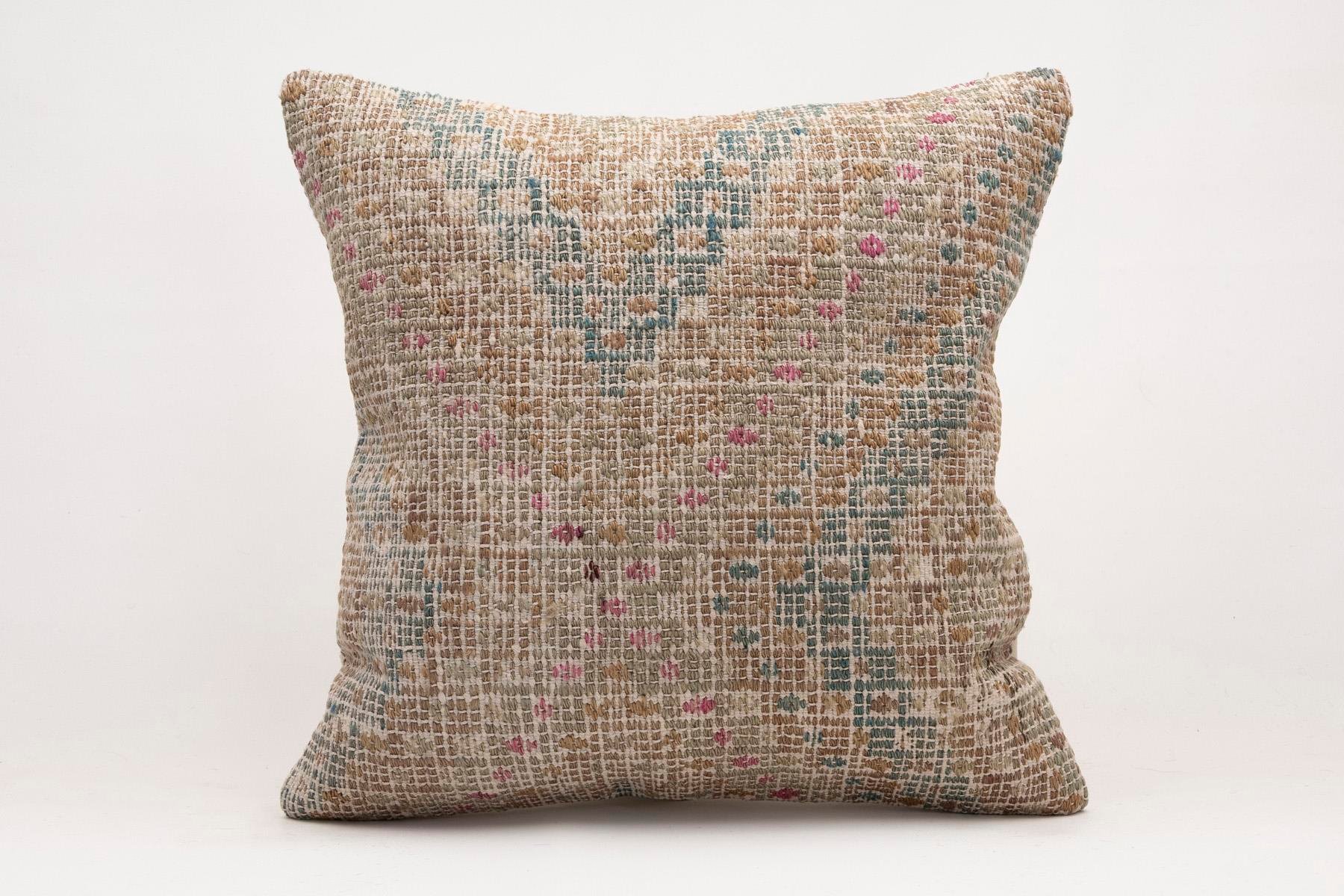 20x20 inches (50x50 cm) Kilim Pillow | KILIM WHOLESALE - Vintage Handmade Pillows - Vintage Handmade Kilim Rugs - It is 100% wool. Artistic and historical rugs. Old handwoven rugs. - Online hand woven rugs and kilim cushions sales. Shipping to a