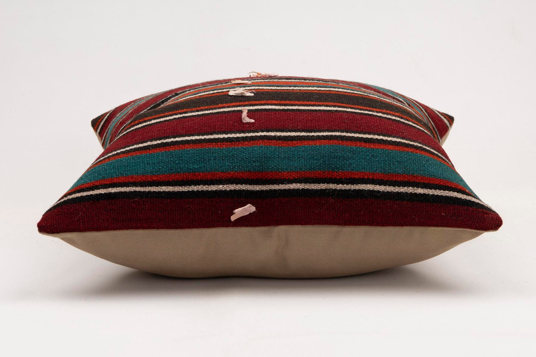 20x20 inches (50x50 cm) Kilim Pillow | KILIM WHOLESALE - Vintage Handmade Pillows - Vintage Handmade Kilim Rugs - It is 100% wool. Artistic and historical rugs. Old handwoven rugs. - Online hand woven rugs and kilim cushions sales. Shipping to a
