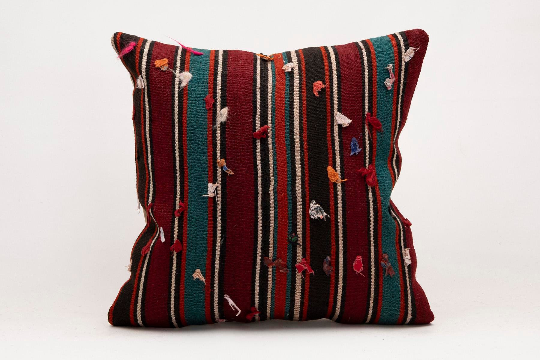 20x20 inches (50x50 cm) Kilim Pillow | KILIM WHOLESALE - Vintage Handmade Pillows - Vintage Handmade Kilim Rugs - It is 100% wool. Artistic and historical rugs. Old handwoven rugs. - Online hand woven rugs and kilim cushions sales. Shipping to a