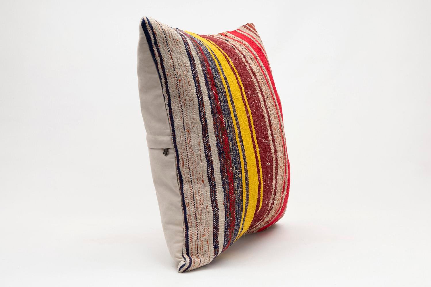20x20 inches (50x50 cm) Kilim Pillow | KILIM WHOLESALE - Vintage Handmade Pillows - Vintage Handmade Kilim Rugs - It is 100% wool. Artistic and historical rugs. Old handwoven rugs. - Online hand woven rugs and kilim cushions sales. Shipping to a