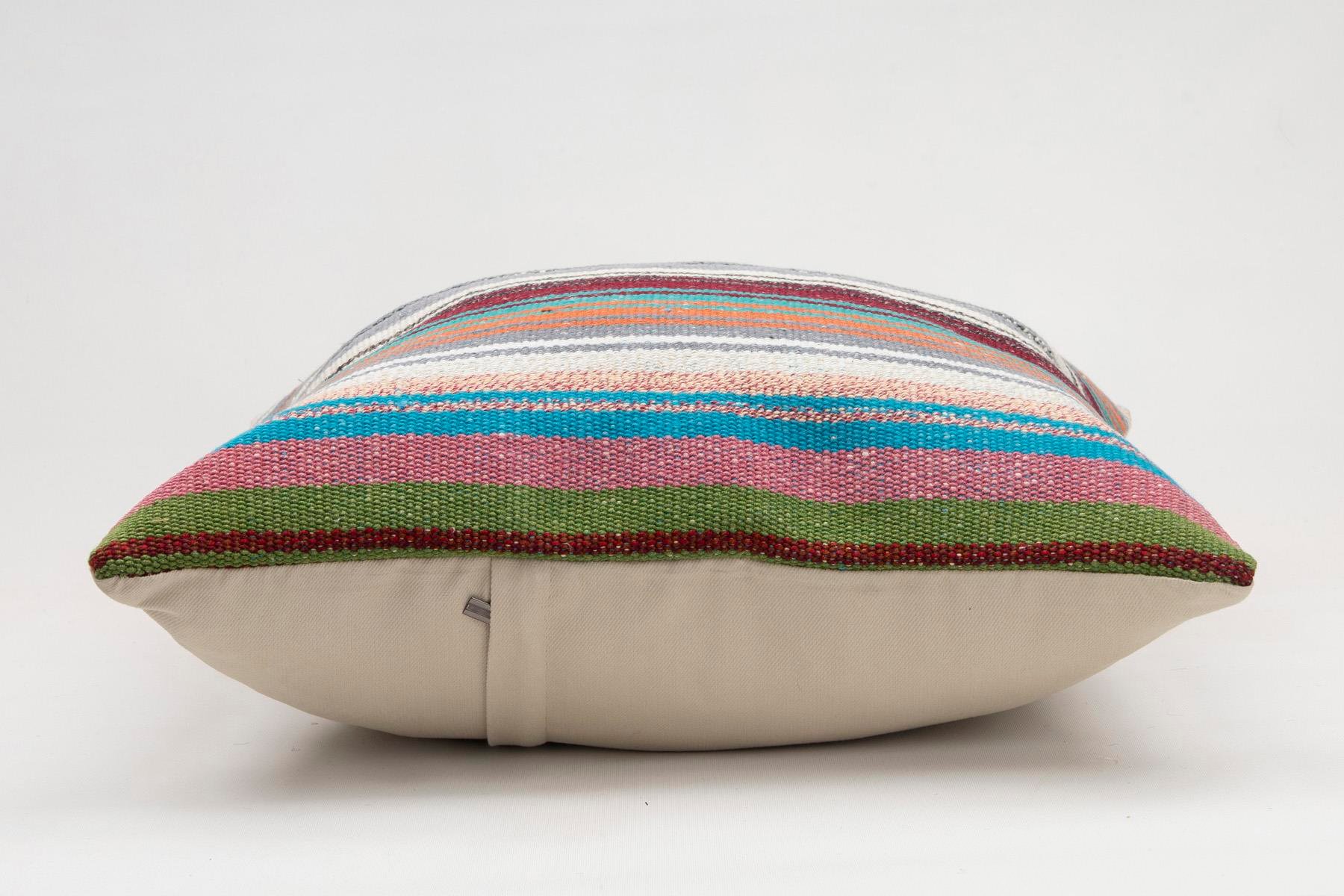 20x20 inches (50x50 cm) Kilim Pillow | KILIM WHOLESALE - Vintage Handmade Pillows - Vintage Handmade Kilim Rugs - It is 100% wool. Artistic and historical rugs. Old handwoven rugs. - Online hand woven rugs and kilim cushions sales. Shipping to a