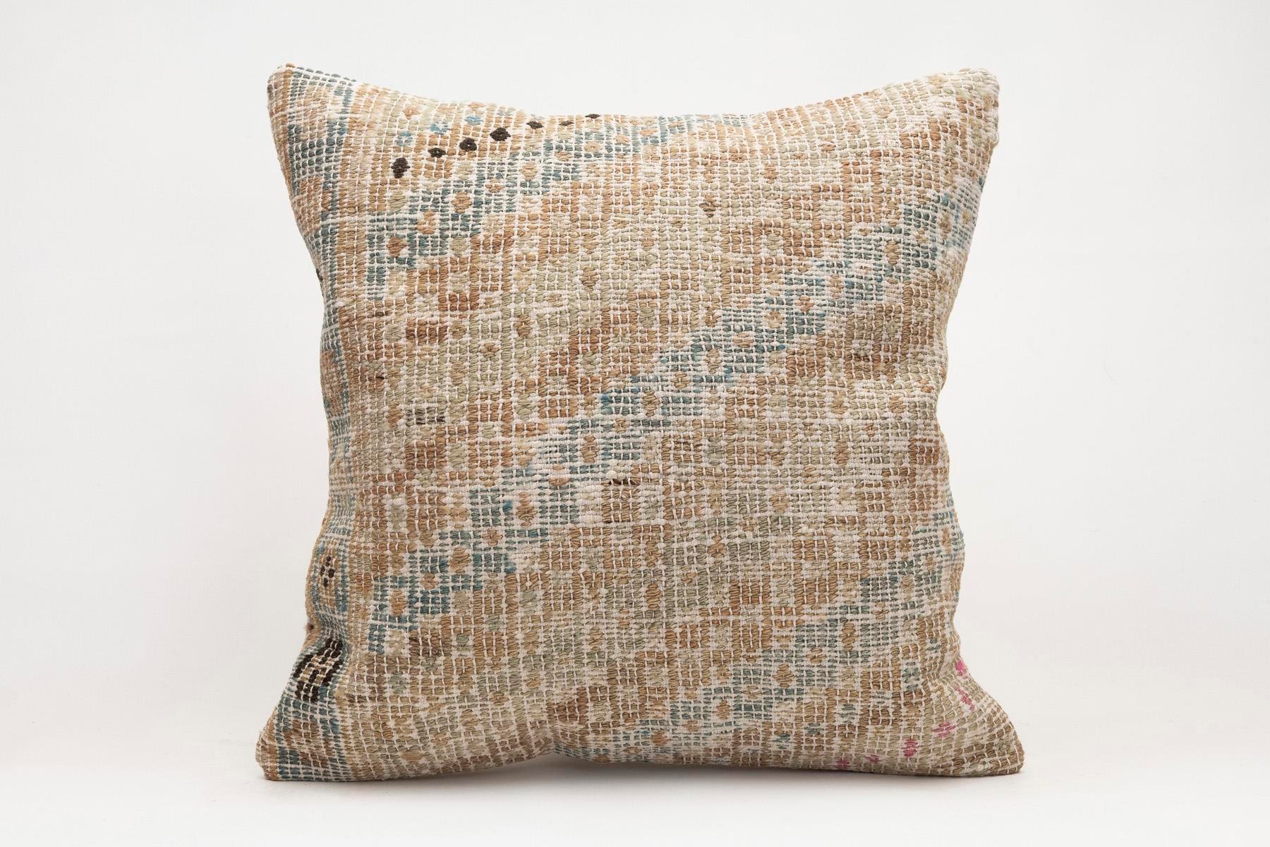 20x20 inches (50x50 cm) Kilim Pillow | KILIM WHOLESALE - Vintage Handmade Pillows - Vintage Handmade Kilim Rugs - It is 100% wool. Artistic and historical rugs. Old handwoven rugs. - Online hand woven rugs and kilim cushions sales. Shipping to a