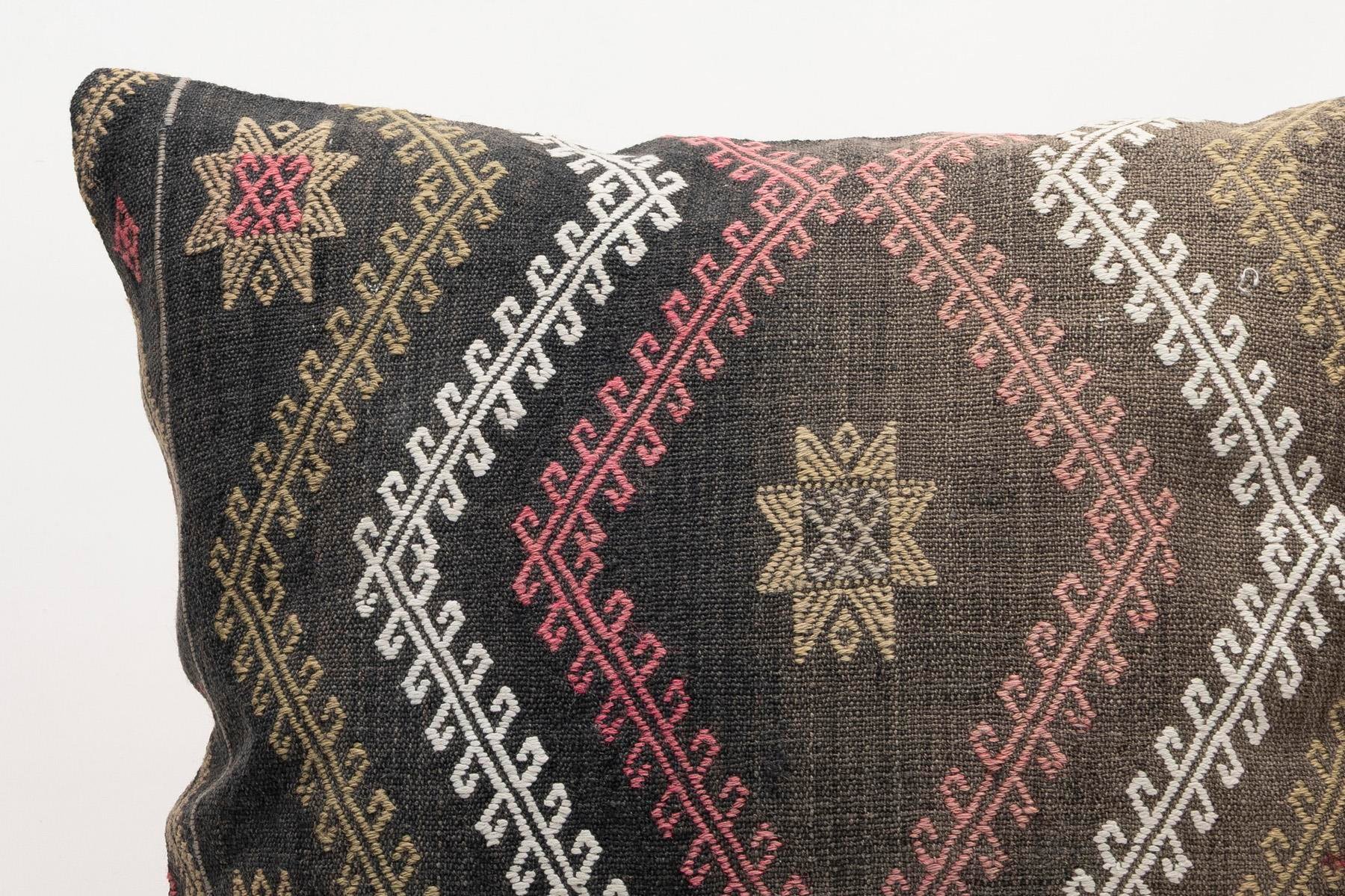 20x20 inches (50x50 cm) Kilim Pillow | KILIM WHOLESALE - Vintage Handmade Pillows - Vintage Handmade Kilim Rugs - It is 100% wool. Artistic and historical rugs. Old handwoven rugs. - Online hand woven rugs and kilim cushions sales. Shipping to a
