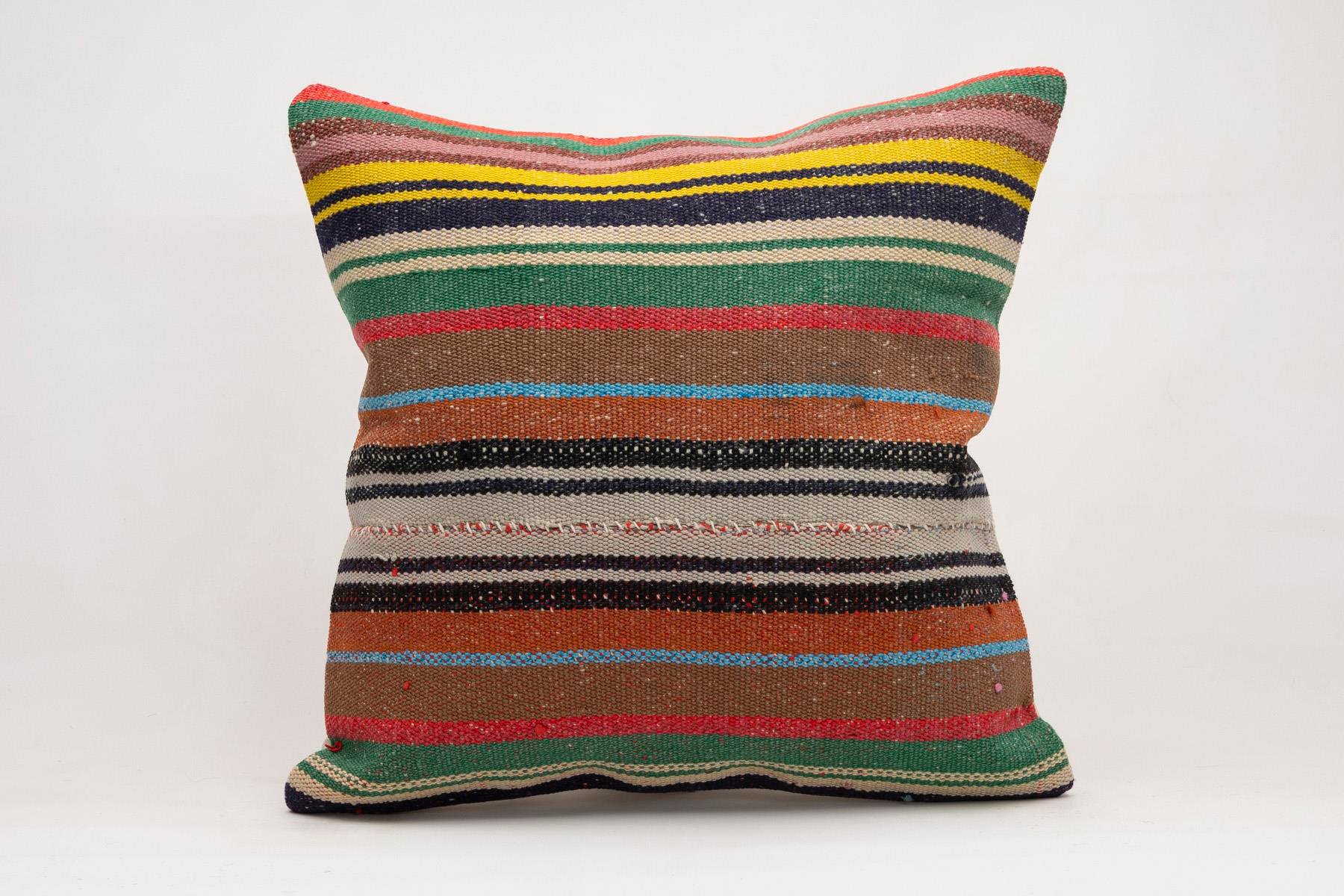 20x20 inches (50x50 cm) Kilim Pillow | KILIM WHOLESALE - Vintage Handmade Pillows - Vintage Handmade Kilim Rugs - It is 100% wool. Artistic and historical rugs. Old handwoven rugs. - Online hand woven rugs and kilim cushions sales. Shipping to a