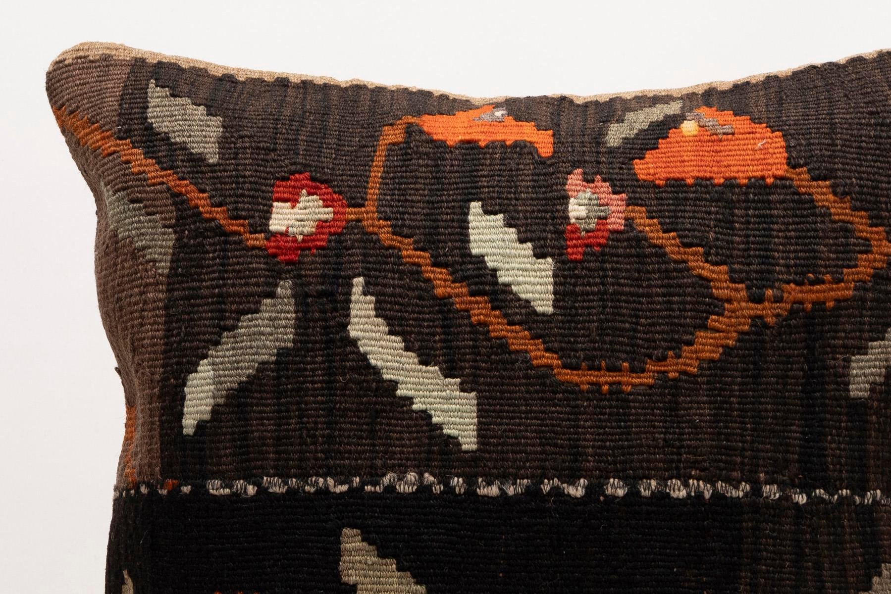 20x20 inches (50x50 cm) Kilim Pillow | KILIM WHOLESALE - Vintage Handmade Pillows - Vintage Handmade Kilim Rugs - It is 100% wool. Artistic and historical rugs. Old handwoven rugs. - Online hand woven rugs and kilim cushions sales. Shipping to a