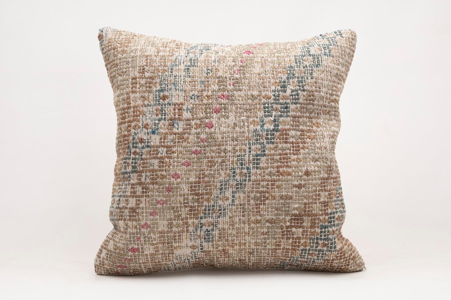20x20 inches (50x50 cm) Kilim Pillow | KILIM WHOLESALE - Vintage Handmade Pillows - Vintage Handmade Kilim Rugs - It is 100% wool. Artistic and historical rugs. Old handwoven rugs. - Online hand woven rugs and kilim cushions sales. Shipping to a