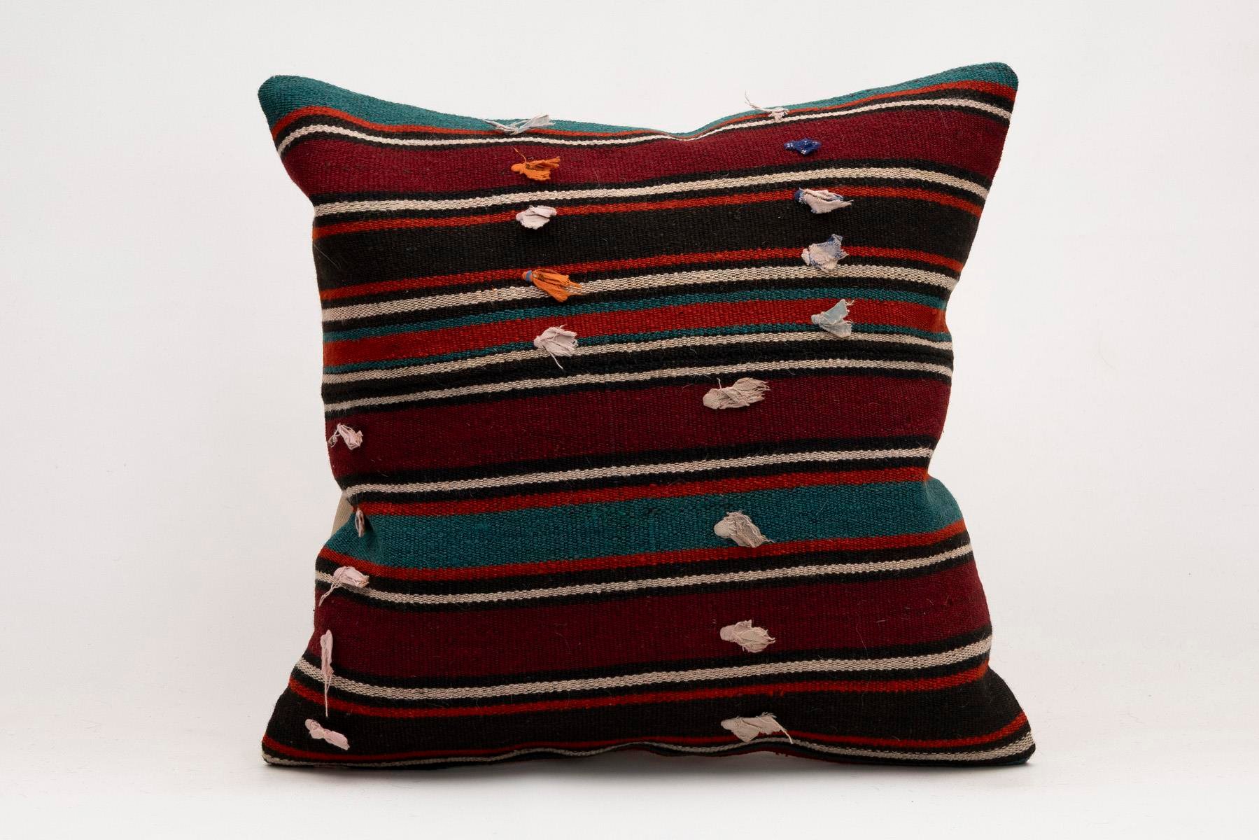 20x20 inches (50x50 cm) Kilim Pillow | KILIM WHOLESALE - Vintage Handmade Pillows - Vintage Handmade Kilim Rugs - It is 100% wool. Artistic and historical rugs. Old handwoven rugs. - Online hand woven rugs and kilim cushions sales. Shipping to a