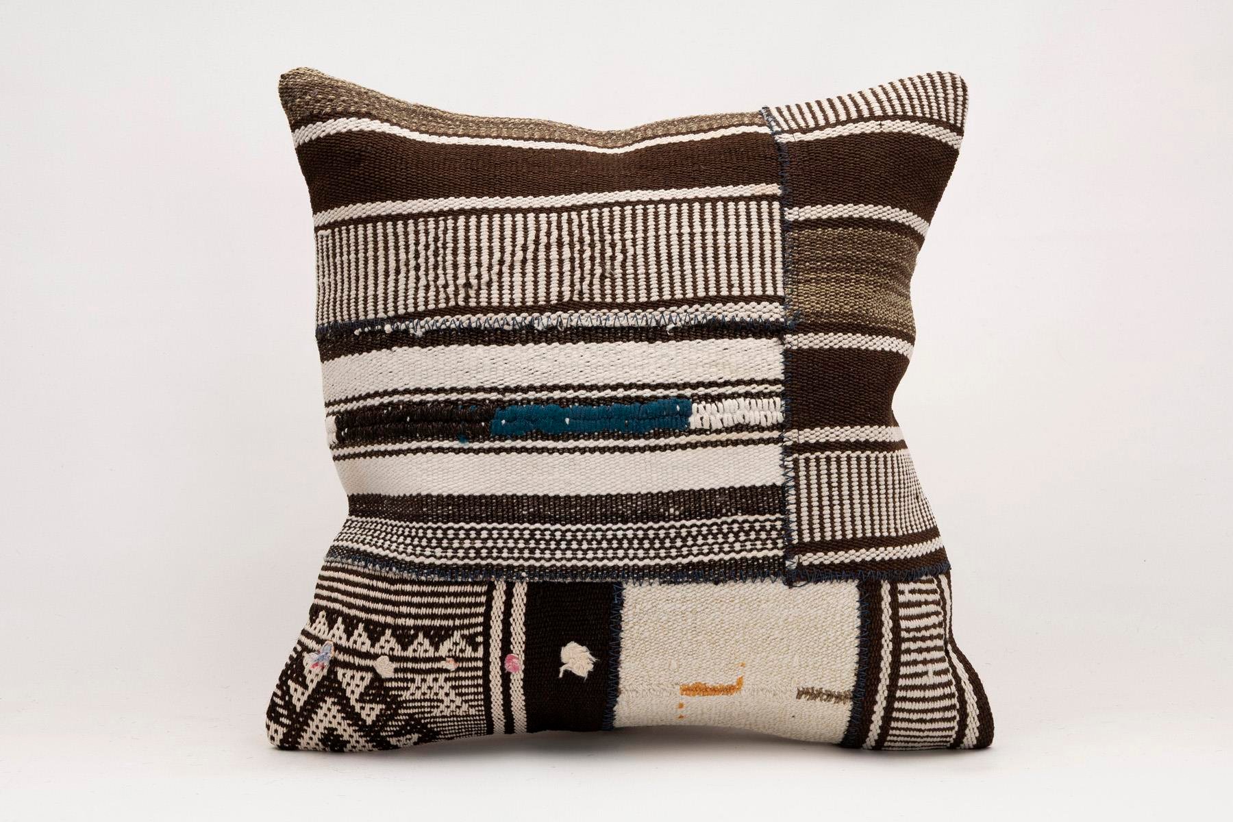 20x20 inches (50x50 cm) Kilim Pillow | KILIM WHOLESALE - Vintage Handmade Pillows - Vintage Handmade Kilim Rugs - It is 100% wool. Artistic and historical rugs. Old handwoven rugs. - Online hand woven rugs and kilim cushions sales. Shipping to a