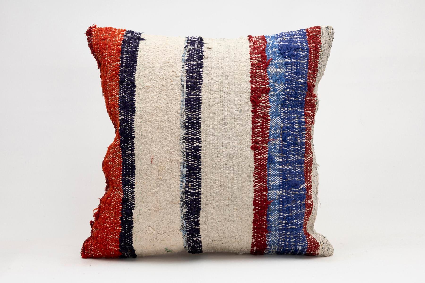 20x20 inches (50x50 cm) Kilim Pillow | KILIM WHOLESALE - Vintage Handmade Pillows - Vintage Handmade Kilim Rugs - It is 100% wool. Artistic and historical rugs. Old handwoven rugs. - Online hand woven rugs and kilim cushions sales. Shipping to a