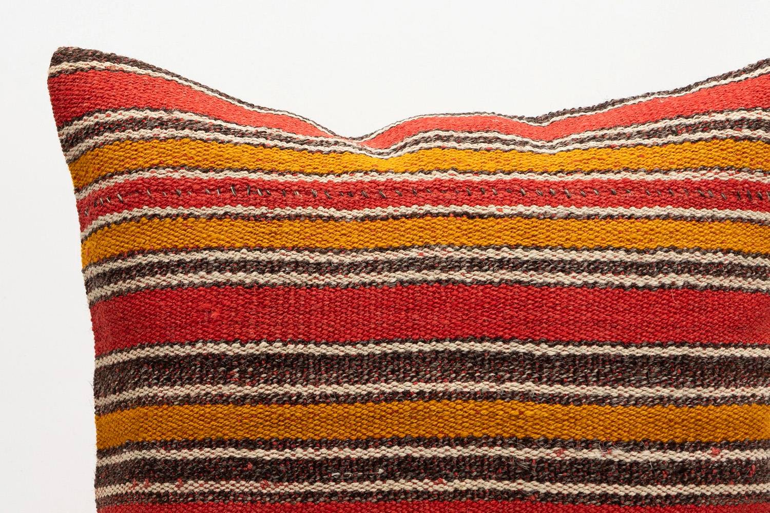 20x20 inches (50x50 cm) Kilim Pillow | KILIM WHOLESALE - Vintage Handmade Pillows - Vintage Handmade Kilim Rugs - It is 100% wool. Artistic and historical rugs. Old handwoven rugs. - Online hand woven rugs and kilim cushions sales. Shipping to a