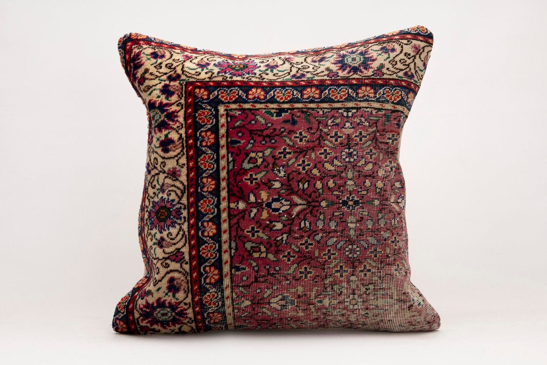 20x20 inches (50x50 cm) Kilim Pillow | KILIM WHOLESALE - Vintage Handmade Pillows - Vintage Handmade Kilim Rugs - It is 100% wool. Artistic and historical rugs. Old handwoven rugs. - Online hand woven rugs and kilim cushions sales. Shipping to a