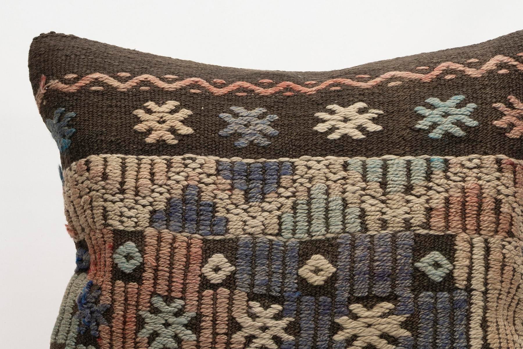 20x20 inches (50x50 cm) Kilim Pillow | KILIM WHOLESALE - Vintage Handmade Pillows - Vintage Handmade Kilim Rugs - It is 100% wool. Artistic and historical rugs. Old handwoven rugs. - Online hand woven rugs and kilim cushions sales. Shipping to a