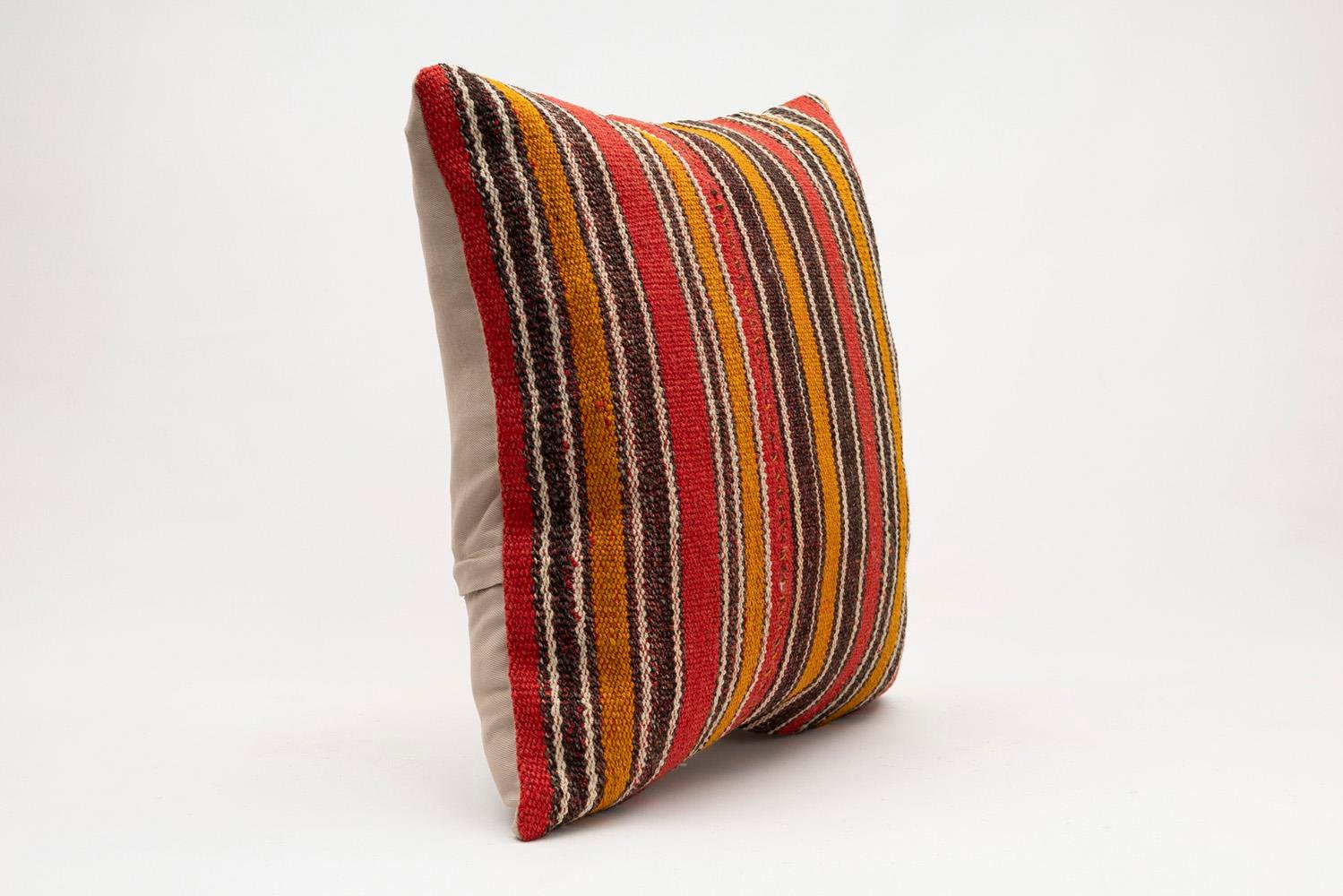 20x20 inches (50x50 cm) Kilim Pillow | KILIM WHOLESALE - Vintage Handmade Pillows - Vintage Handmade Kilim Rugs - It is 100% wool. Artistic and historical rugs. Old handwoven rugs. - Online hand woven rugs and kilim cushions sales. Shipping to a