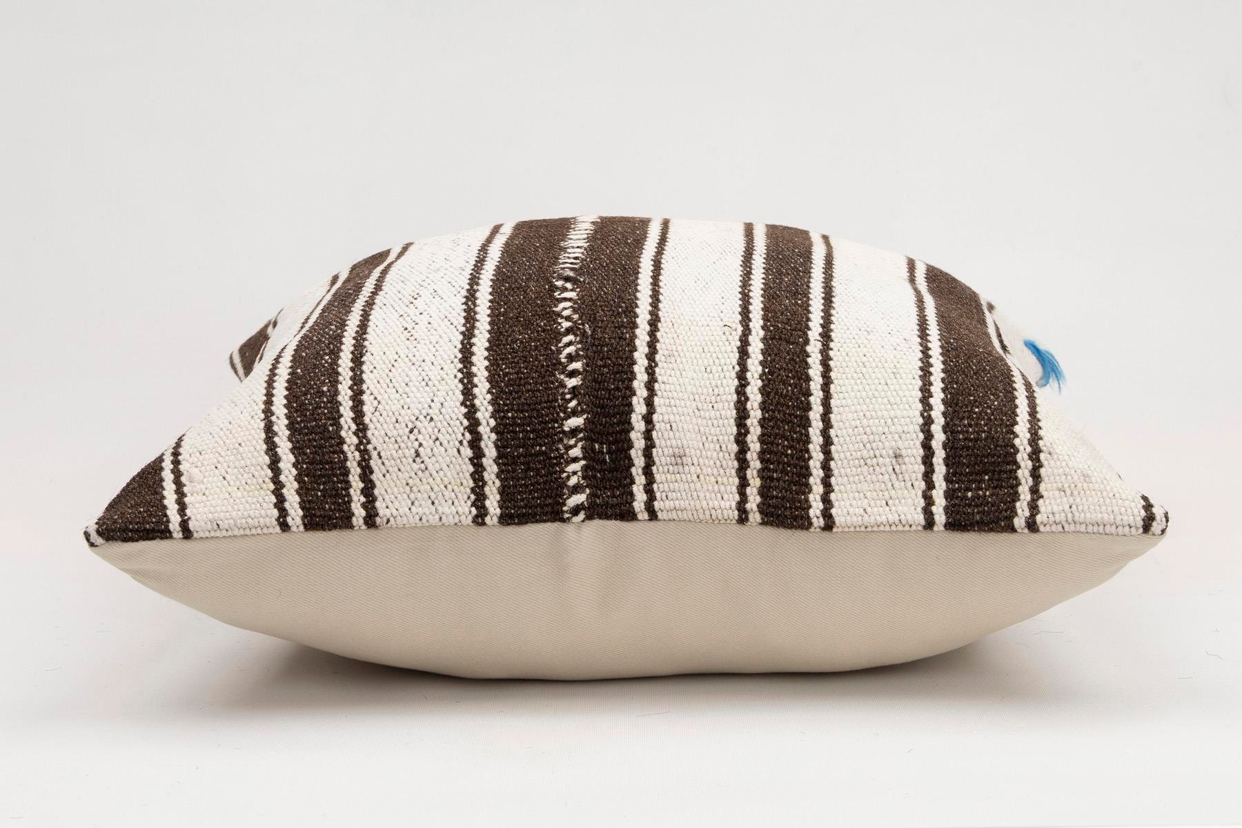 20x20 inches (50x50 cm) Kilim Pillow | KILIM WHOLESALE - Vintage Handmade Pillows - Vintage Handmade Kilim Rugs - It is 100% wool. Artistic and historical rugs. Old handwoven rugs. - Online hand woven rugs and kilim cushions sales. Shipping to a