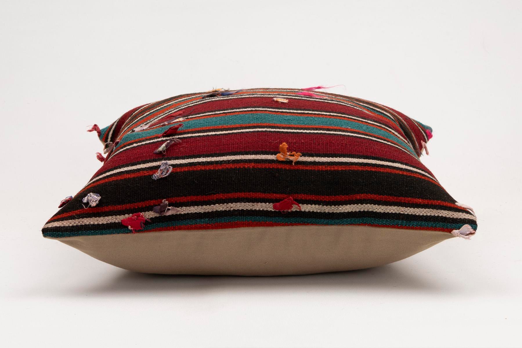 20x20 inches (50x50 cm) Kilim Pillow | KILIM WHOLESALE - Vintage Handmade Pillows - Vintage Handmade Kilim Rugs - It is 100% wool. Artistic and historical rugs. Old handwoven rugs. - Online hand woven rugs and kilim cushions sales. Shipping to a