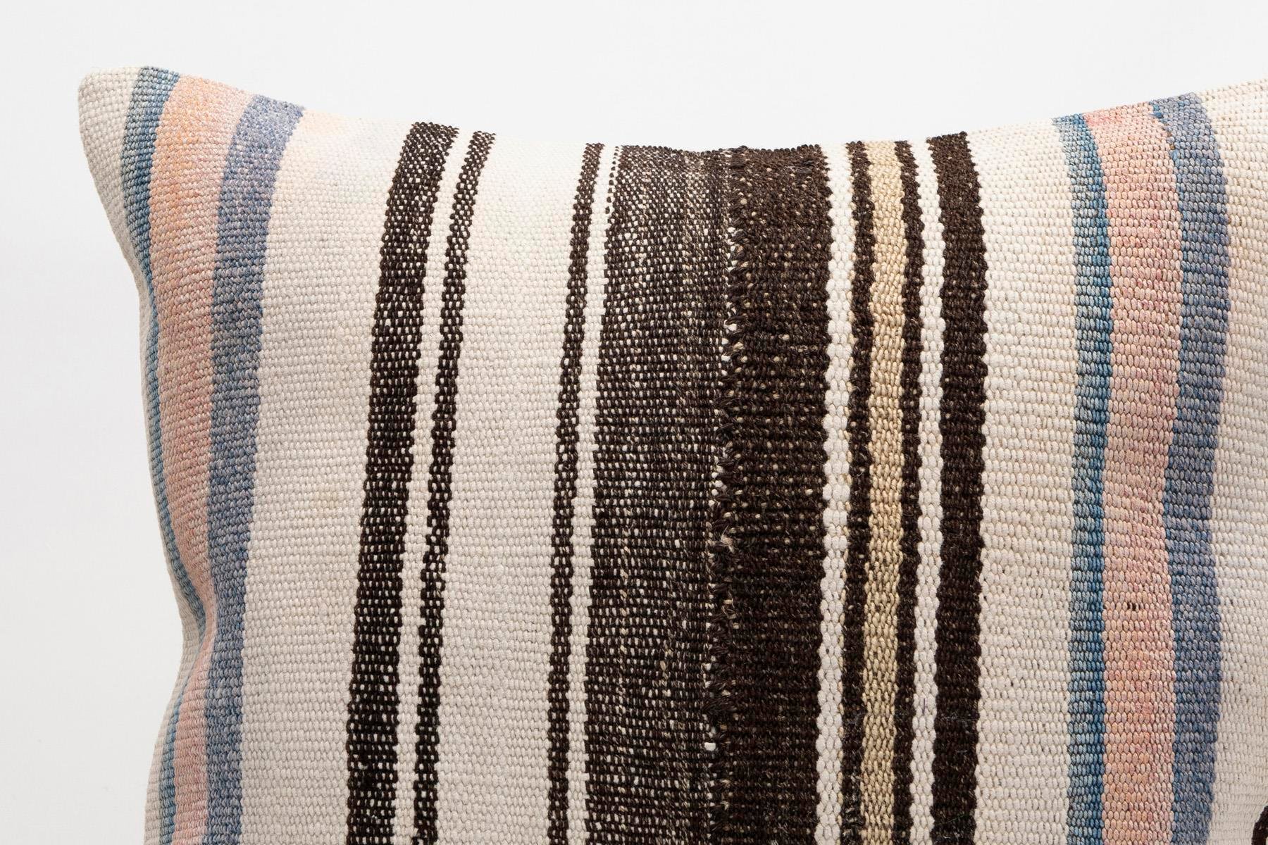 20x20 inches (50x50 cm) Kilim Pillow | KILIM WHOLESALE - Vintage Handmade Pillows - Vintage Handmade Kilim Rugs - It is 100% wool. Artistic and historical rugs. Old handwoven rugs. - Online hand woven rugs and kilim cushions sales. Shipping to a