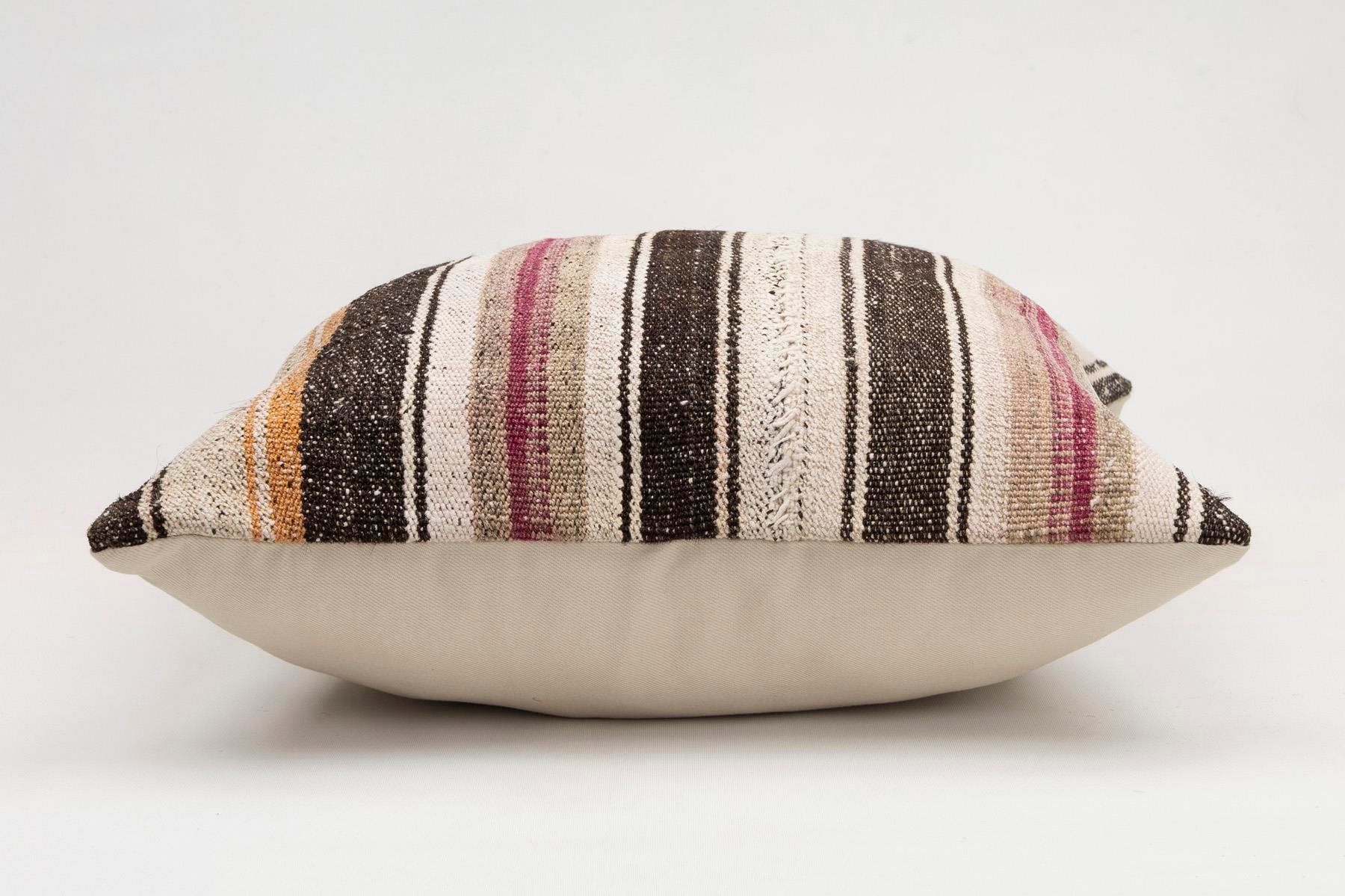 20x20 inches (50x50 cm) Kilim Pillow | KILIM WHOLESALE - Vintage Handmade Pillows - Vintage Handmade Kilim Rugs - It is 100% wool. Artistic and historical rugs. Old handwoven rugs. - Online hand woven rugs and kilim cushions sales. Shipping to a