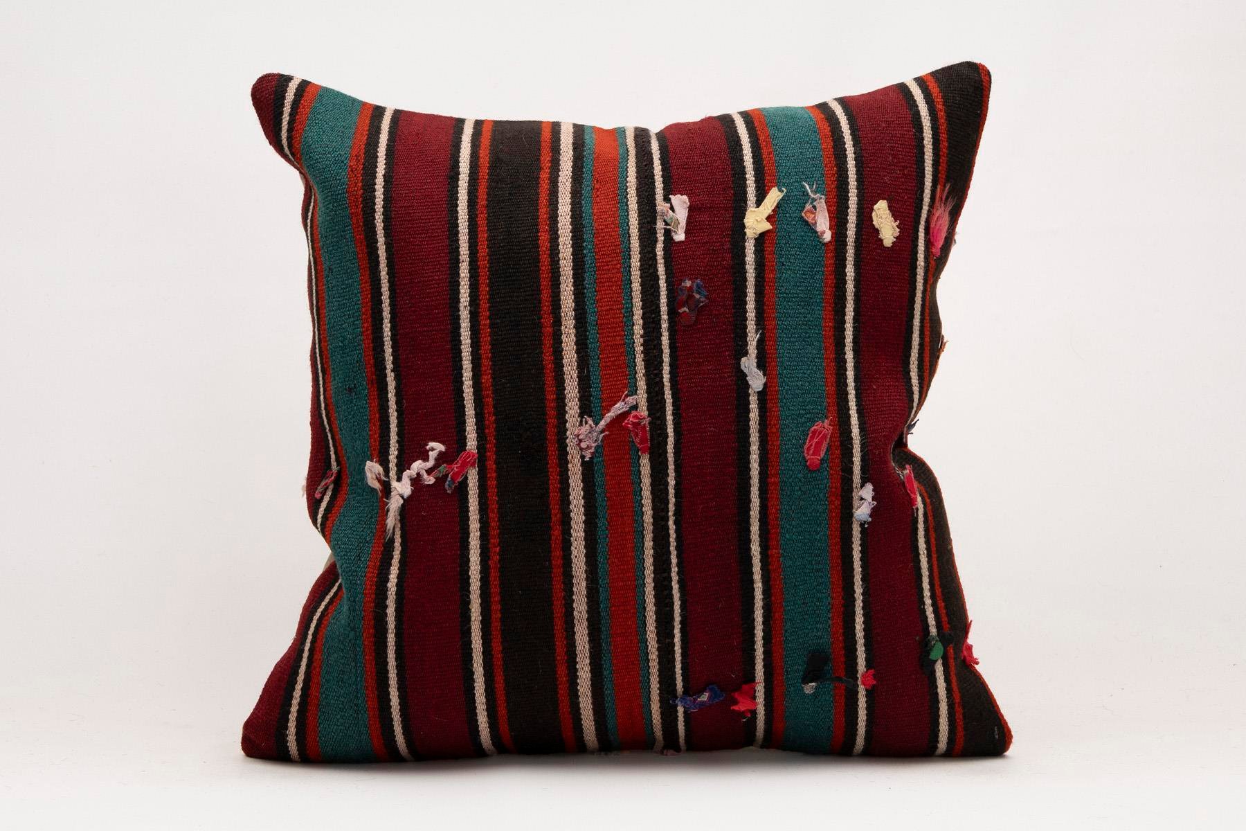 20x20 inches (50x50 cm) Kilim Pillow | KILIM WHOLESALE - Vintage Handmade Pillows - Vintage Handmade Kilim Rugs - It is 100% wool. Artistic and historical rugs. Old handwoven rugs. - Online hand woven rugs and kilim cushions sales. Shipping to a