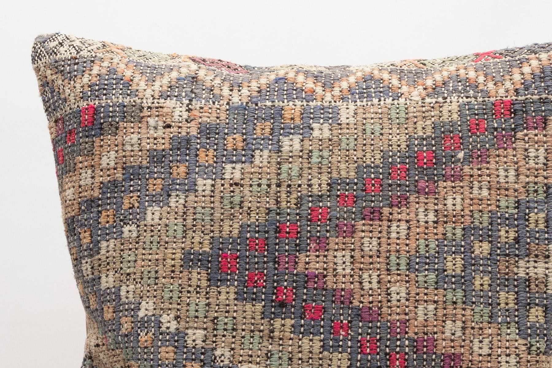 20x20 inches (50x50 cm) Kilim Pillow | KILIM WHOLESALE - Vintage Handmade Pillows - Vintage Handmade Kilim Rugs - It is 100% wool. Artistic and historical rugs. Old handwoven rugs. - Online hand woven rugs and kilim cushions sales. Shipping to a