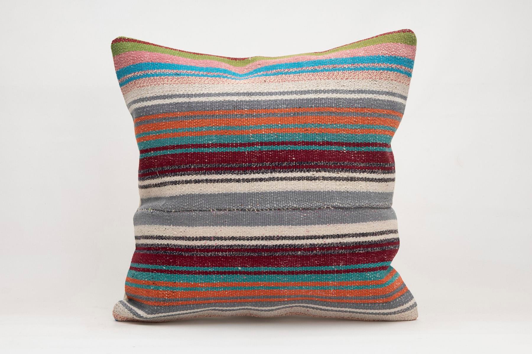 20x20 inches (50x50 cm) Kilim Pillow | KILIM WHOLESALE - Vintage Handmade Pillows - Vintage Handmade Kilim Rugs - It is 100% wool. Artistic and historical rugs. Old handwoven rugs. - Online hand woven rugs and kilim cushions sales. Shipping to a