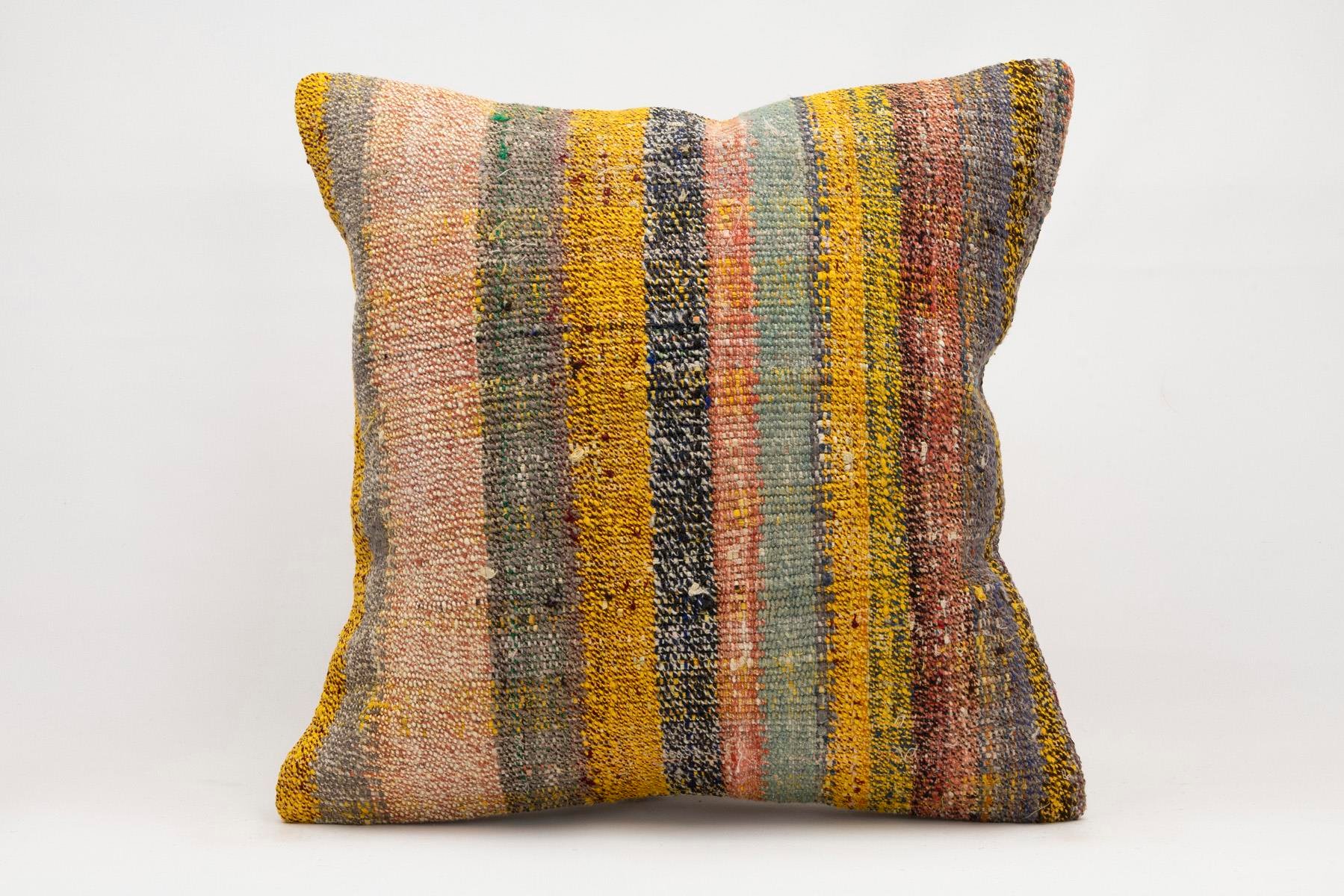 20x20 inches (50x50 cm) Kilim Pillow | KILIM WHOLESALE - Vintage Handmade Pillows - Vintage Handmade Kilim Rugs - It is 100% wool. Artistic and historical rugs. Old handwoven rugs. - Online hand woven rugs and kilim cushions sales. Shipping to a