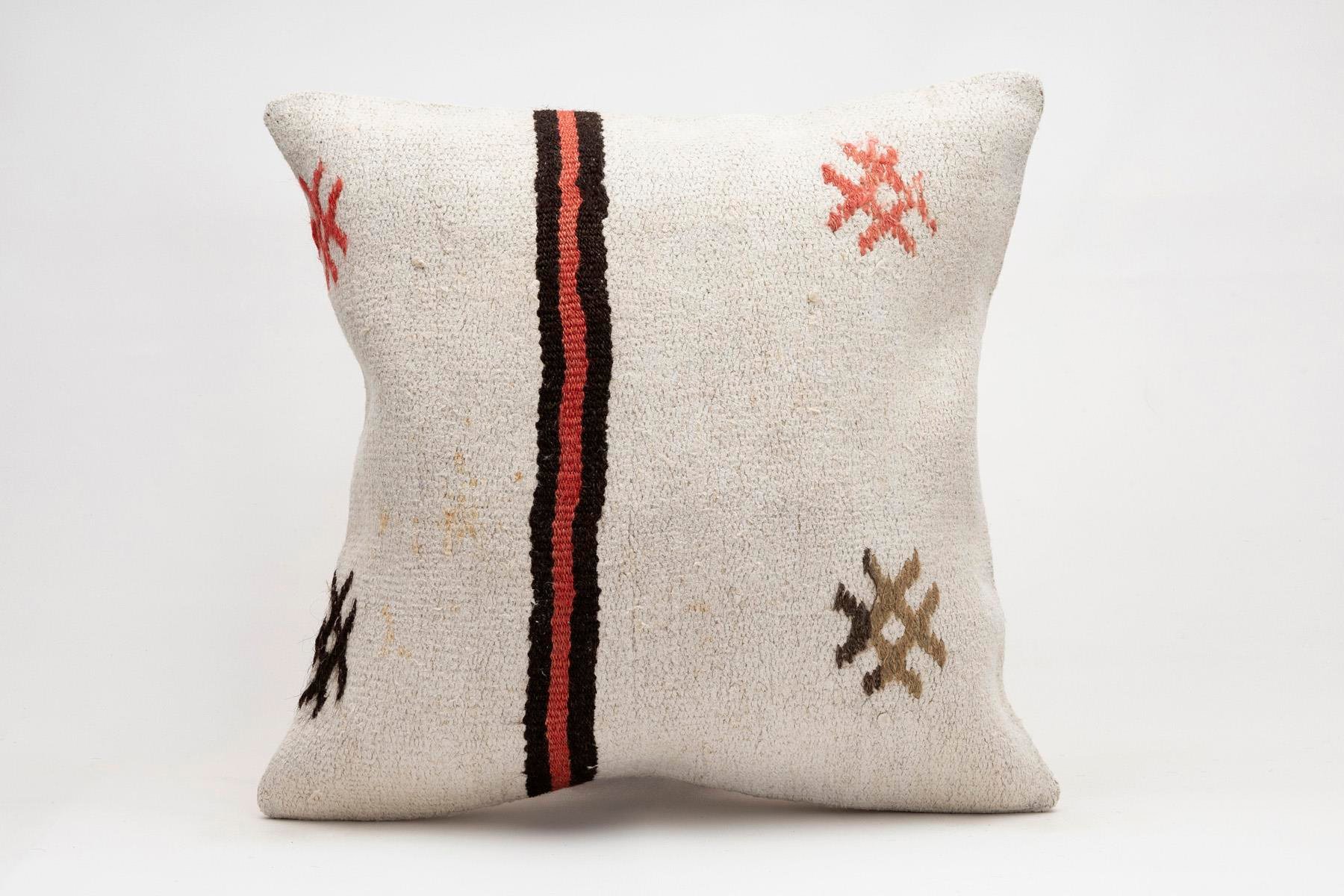 20x20 inches (50x50 cm) Kilim Pillow | KILIM WHOLESALE - Vintage Handmade Pillows - Vintage Handmade Kilim Rugs - It is 100% wool. Artistic and historical rugs. Old handwoven rugs. - Online hand woven rugs and kilim cushions sales. Shipping to a