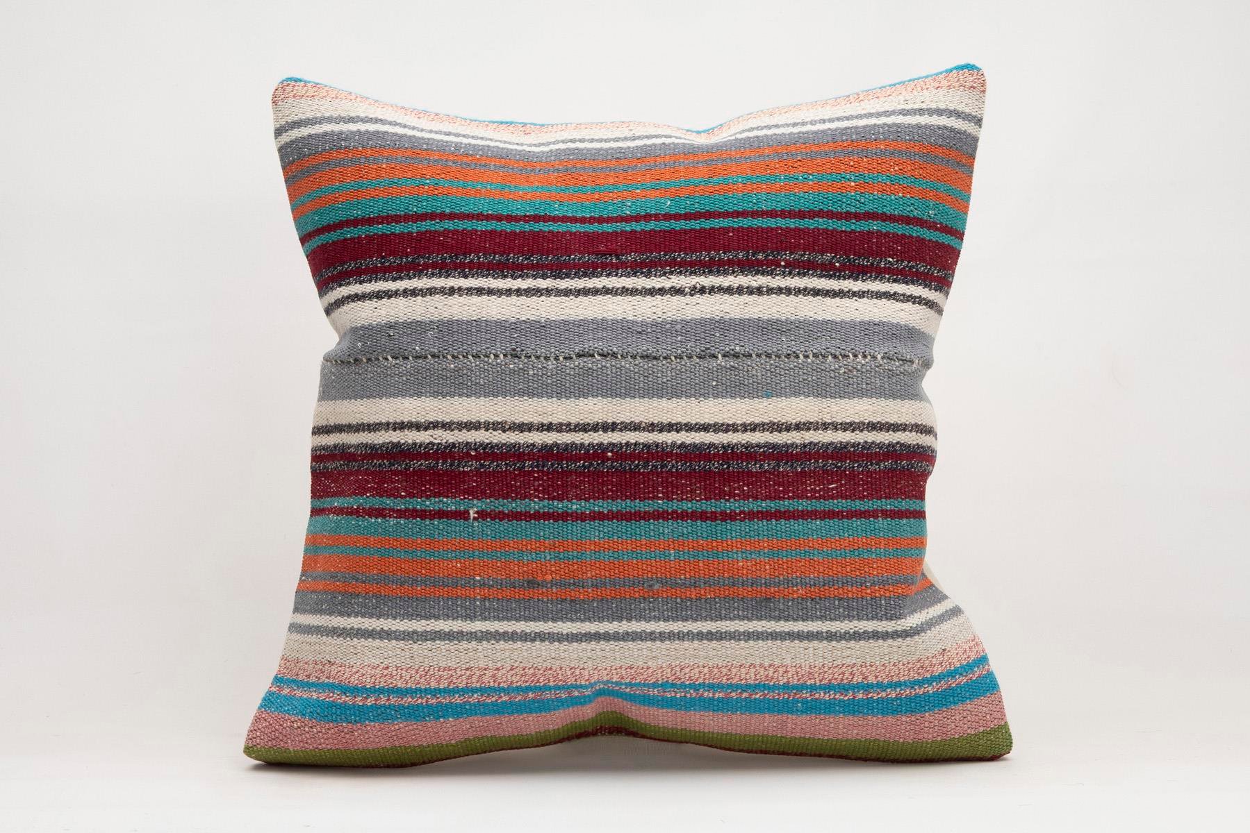 20x20 inches (50x50 cm) Kilim Pillow | KILIM WHOLESALE - Vintage Handmade Pillows - Vintage Handmade Kilim Rugs - It is 100% wool. Artistic and historical rugs. Old handwoven rugs. - Online hand woven rugs and kilim cushions sales. Shipping to a