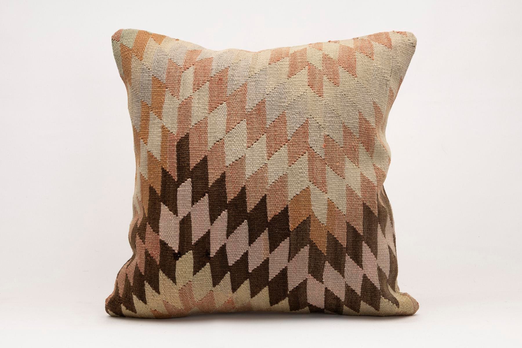 20x20 inches (50x50 cm) Kilim Pillow | KILIM WHOLESALE - Vintage Handmade Pillows - Vintage Handmade Kilim Rugs - It is 100% wool. Artistic and historical rugs. Old handwoven rugs. - Online hand woven rugs and kilim cushions sales. Shipping to a